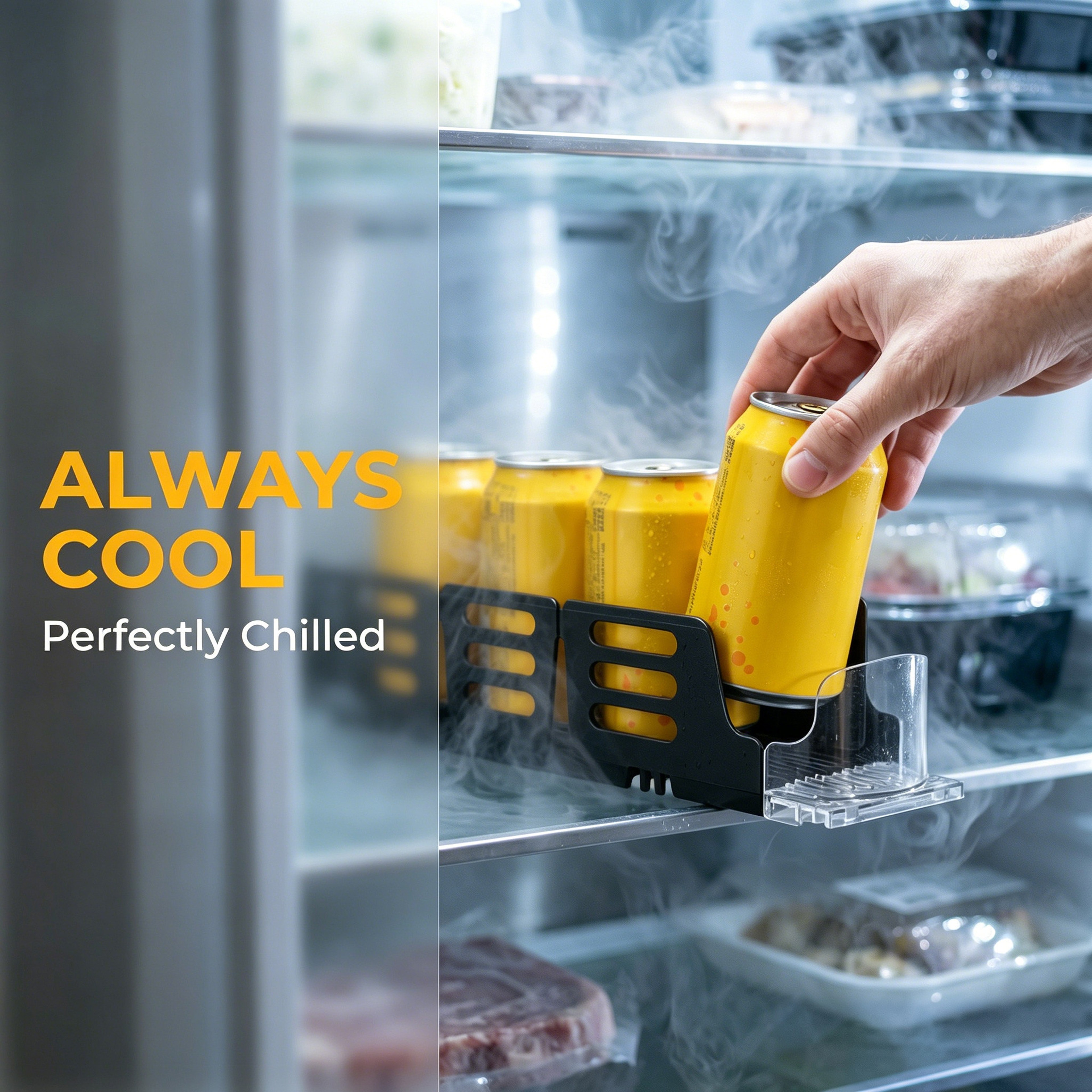Automatic Self Pushing Fridge Drink Organizer Soda Can Dispenser Rack – view 4
