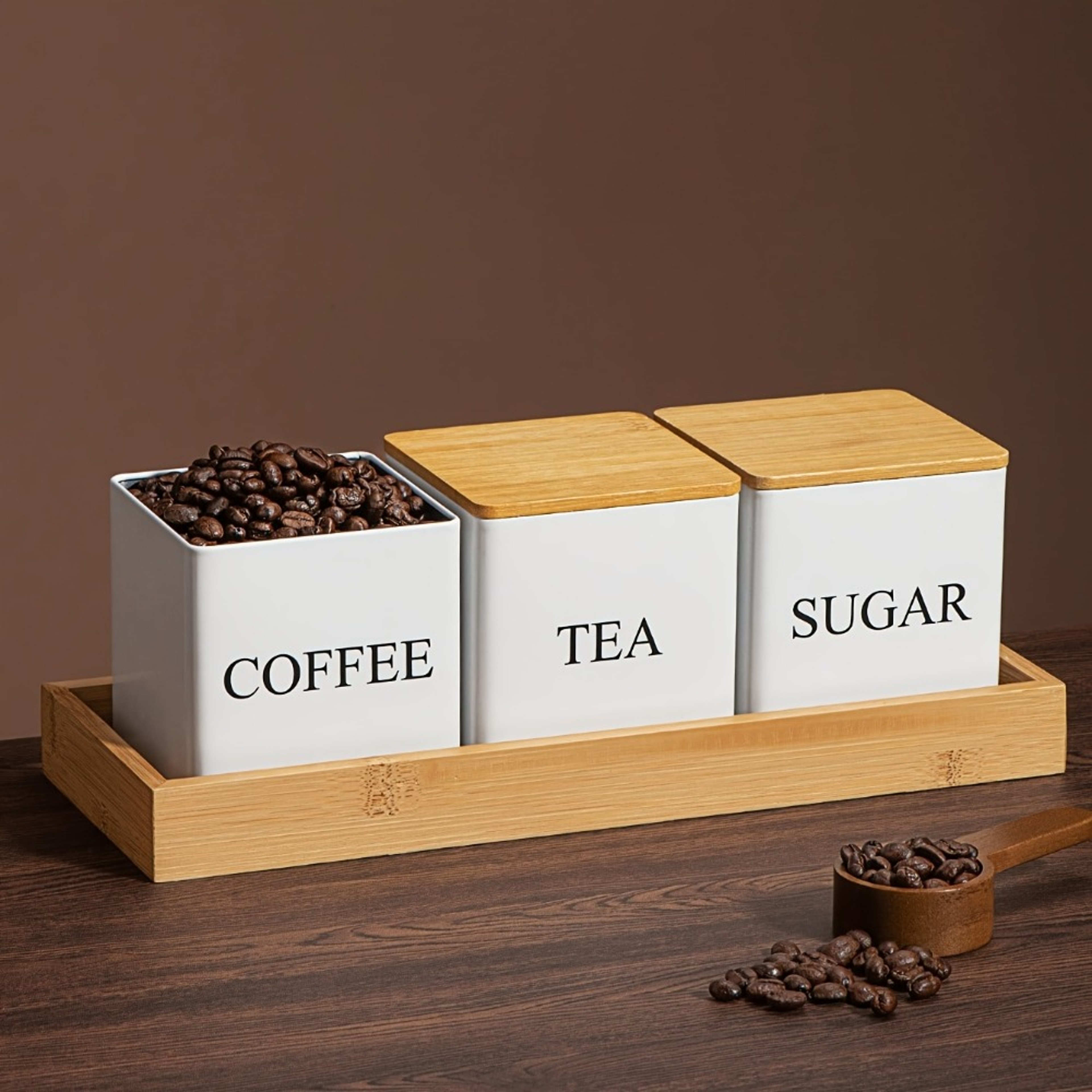 Metal Coffee Storage Containers with Lids for Kitchen Tea Sugar Organization – view 2