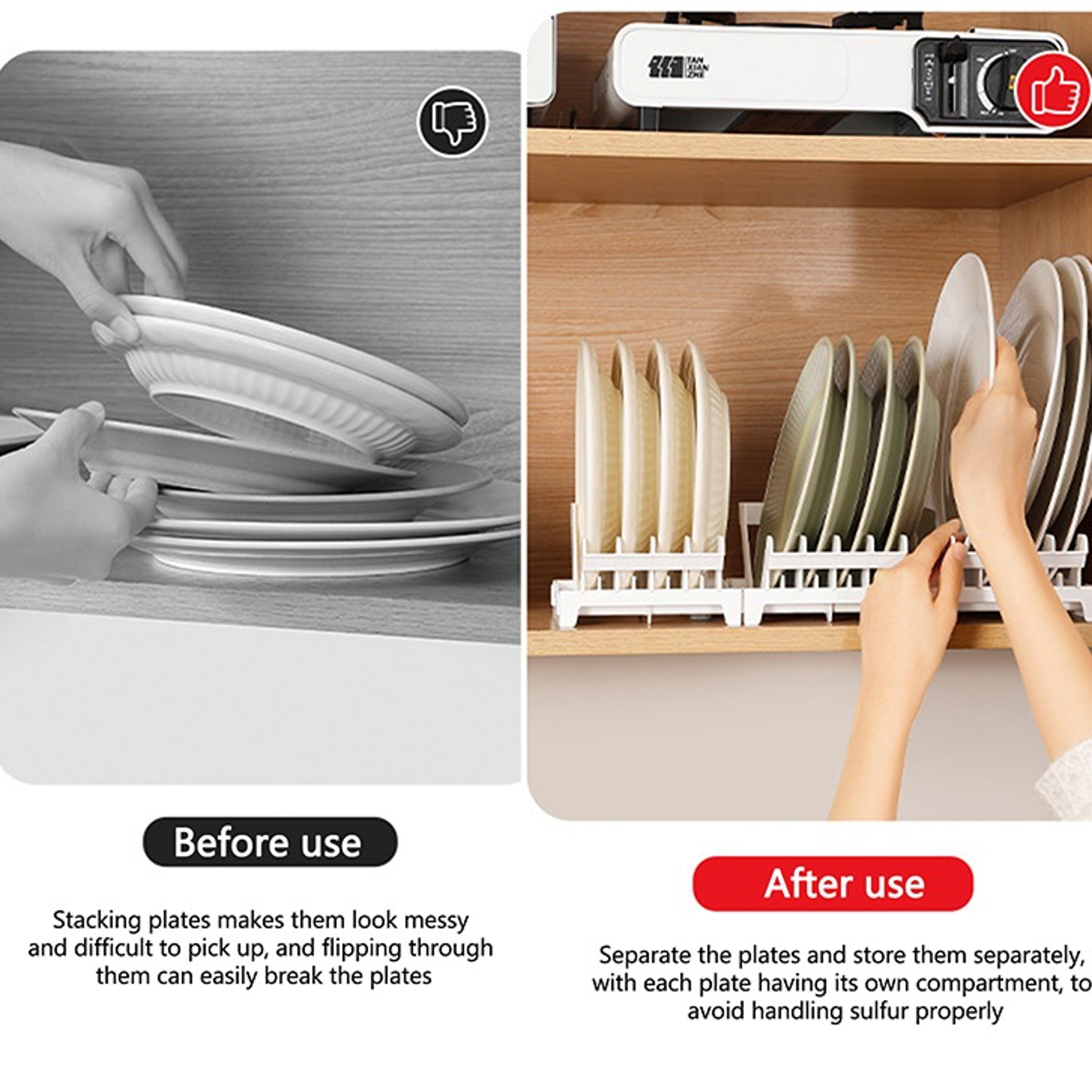 Vertical Dish Organizer Rack Dish Drying Rack for Kitchen Counter Storagejpg