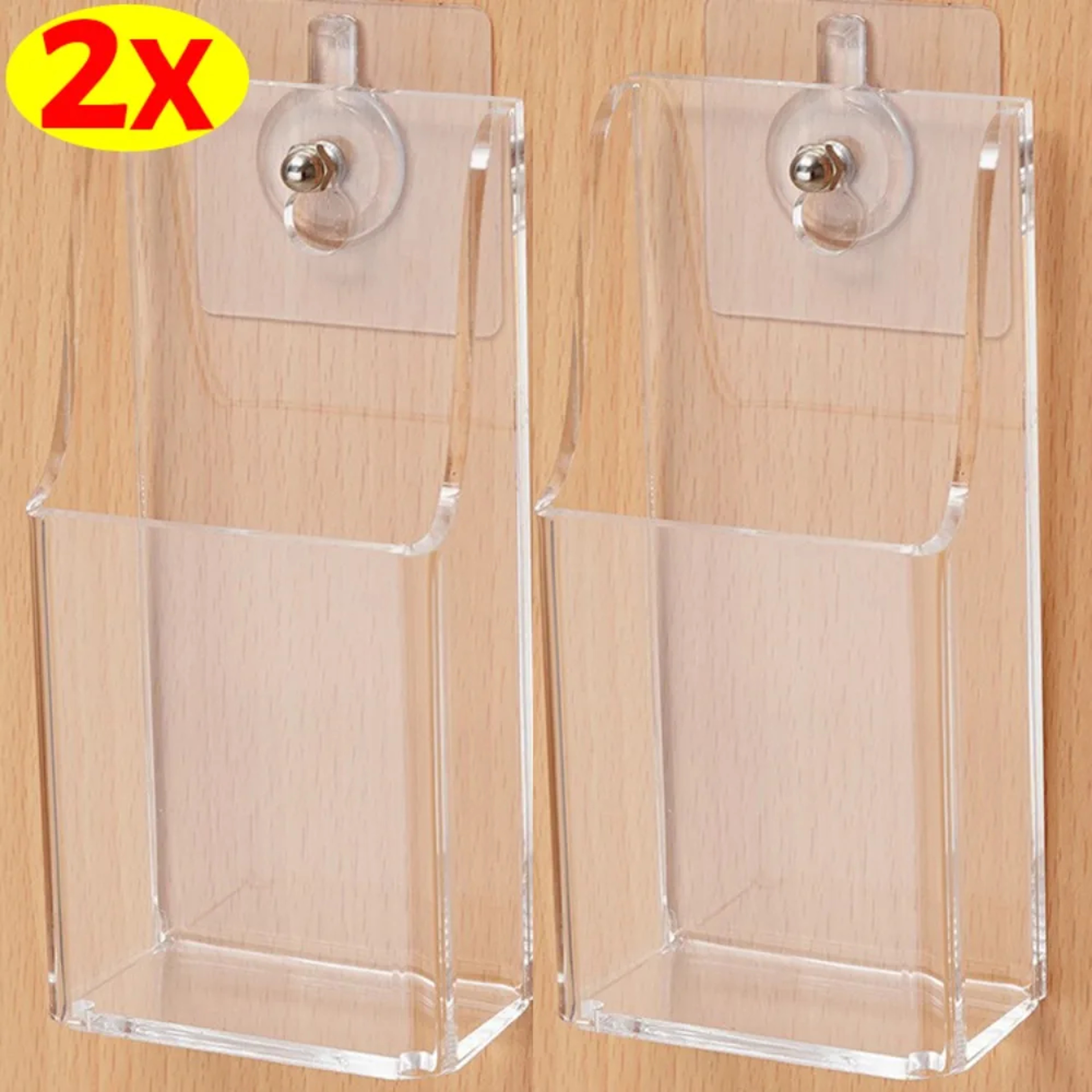 Transparent Acrylic Remote Control Holder Wall Mounted Storage Box For TV AC Remotes 0