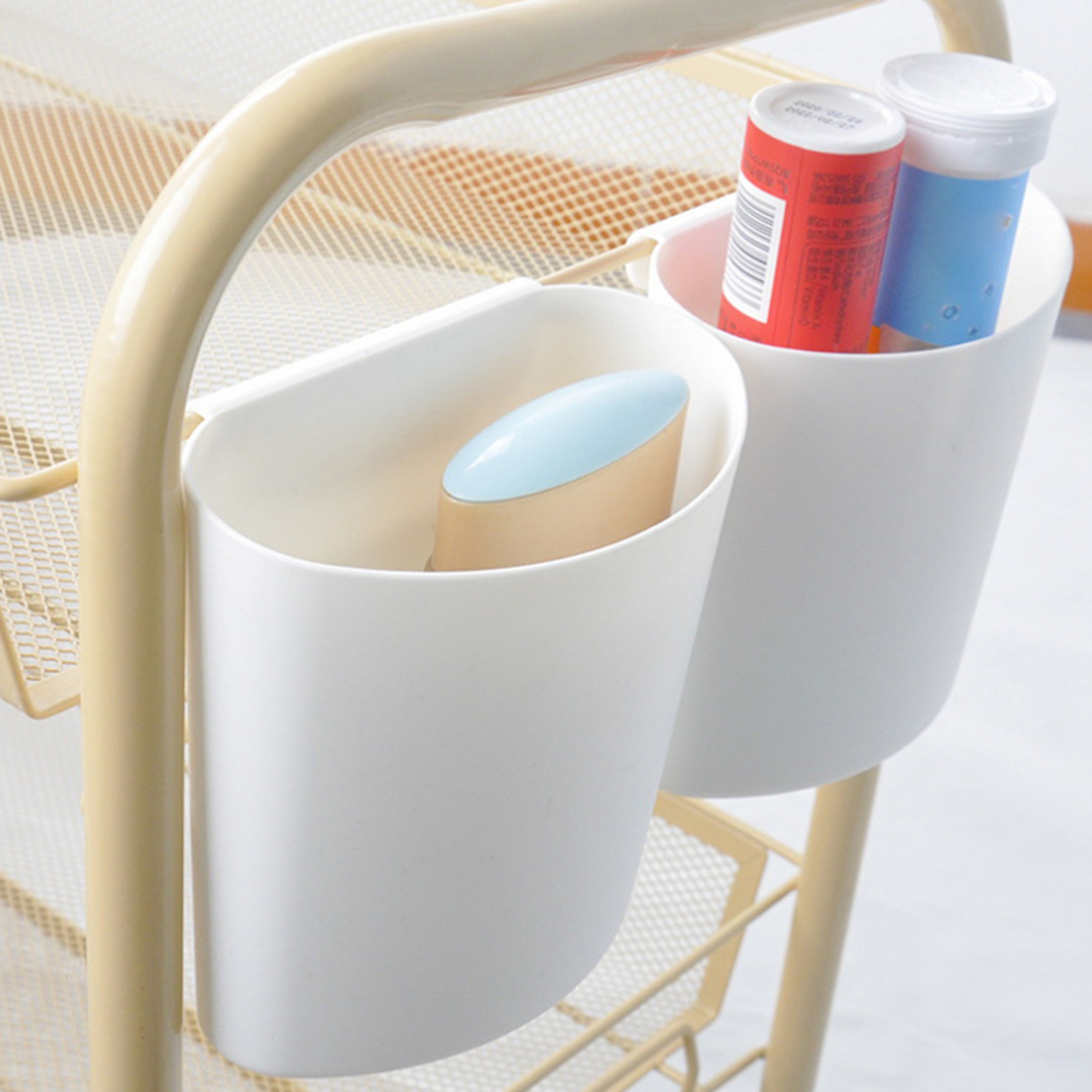 Compact Hanging Storage Basket Kitchen Bathroom Organizer 2
