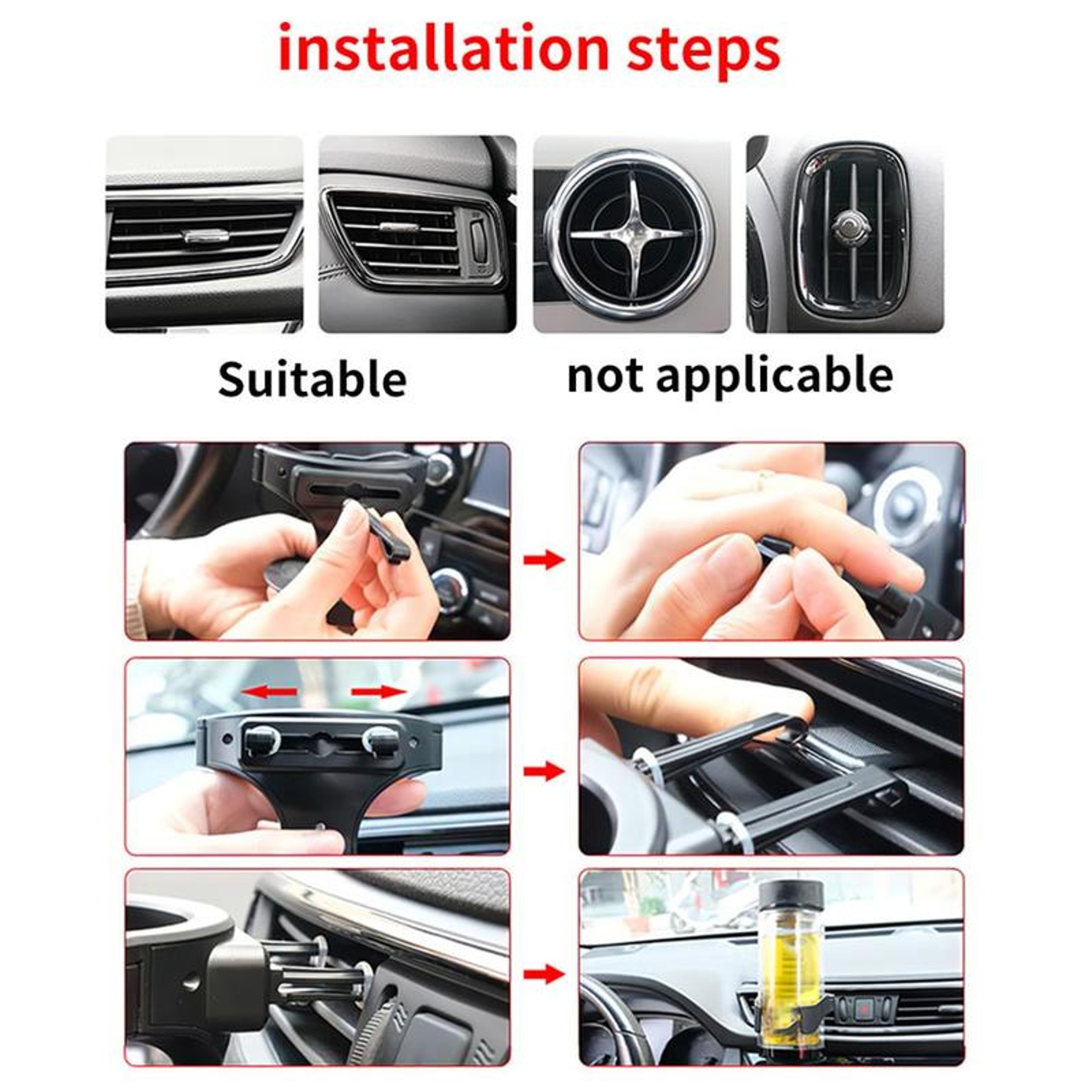 Universal Car Cup Holder Air Vent Mount Drink Holder Car Interior Accessories – view 5