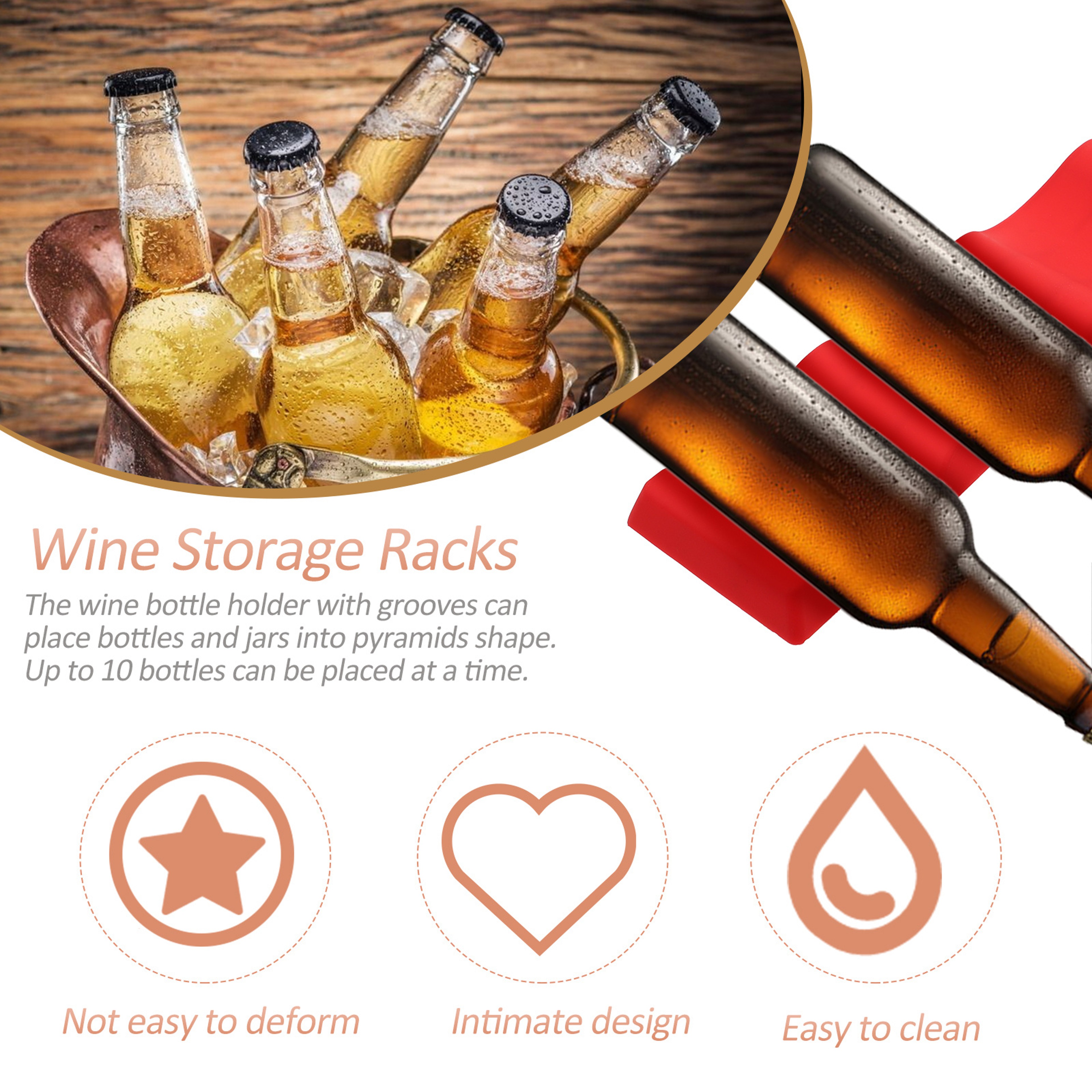Silicone Fridge Organizer Wine Bottle Holder Folding Drink Storage Rack – view 3