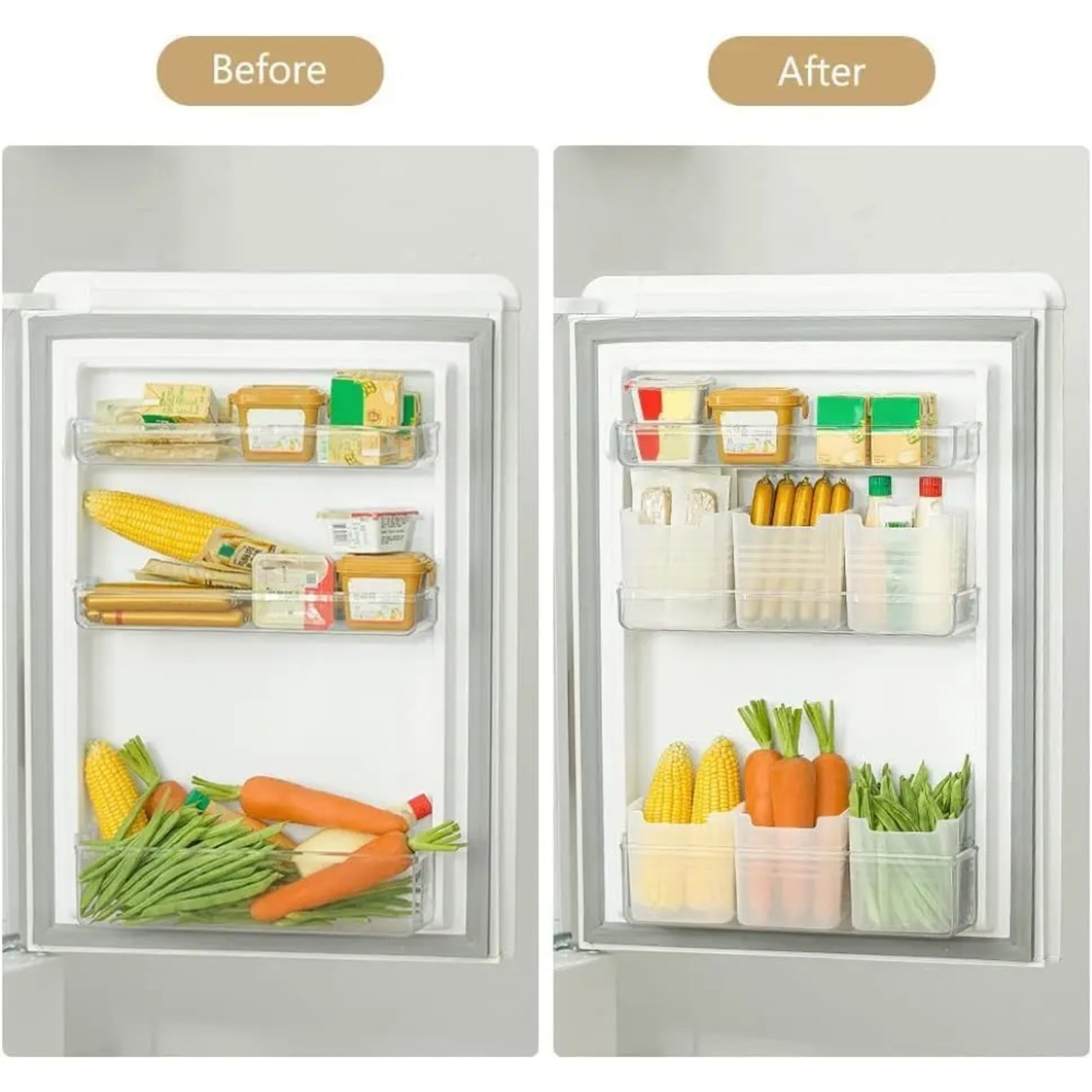 Clear Fridge Organizer Bins BPA Free Space Saving Refrigerator Storage Boxes – view 4