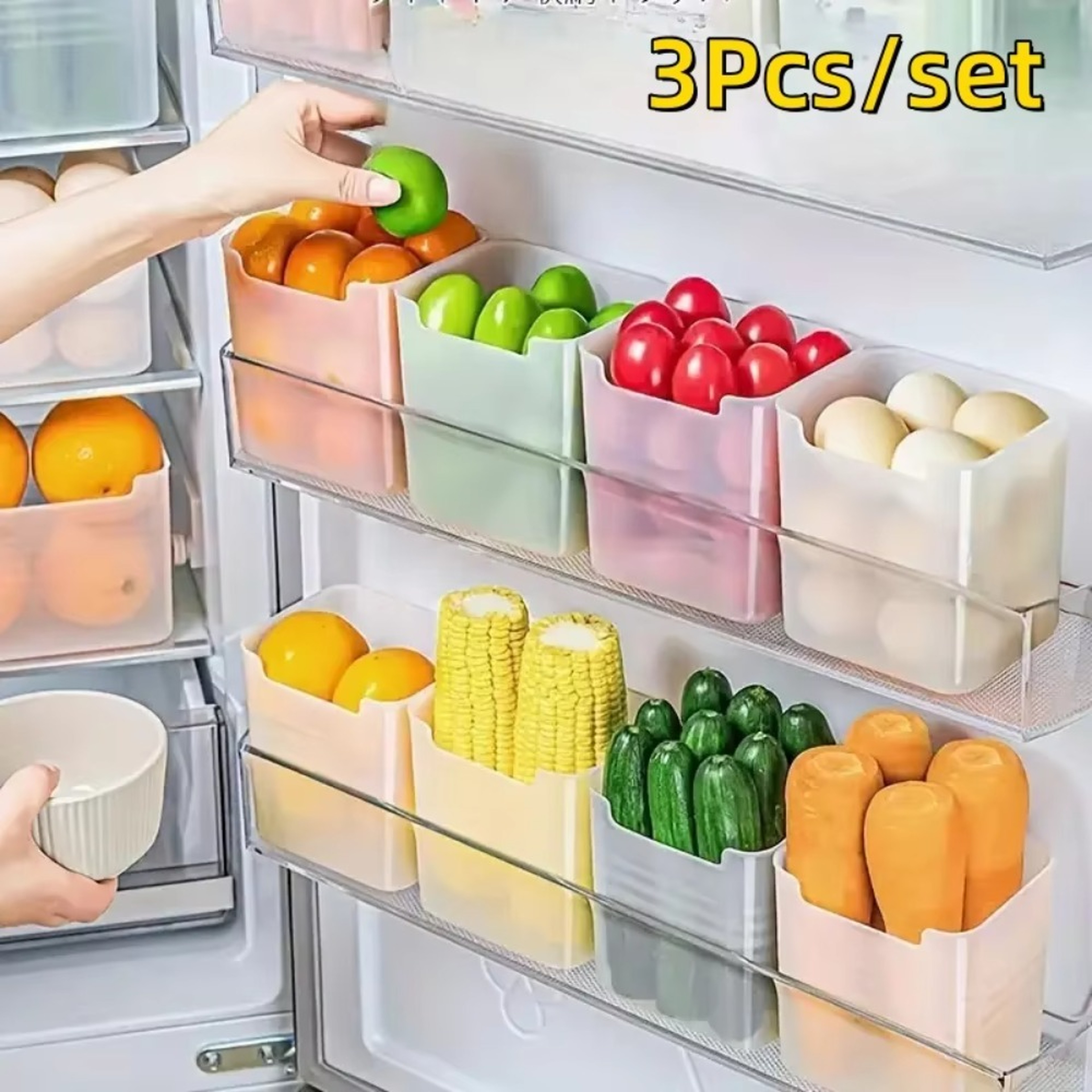 Clear Fridge Organizer Bins BPA Free Space Saving Refrigerator Storage Boxes – view 7