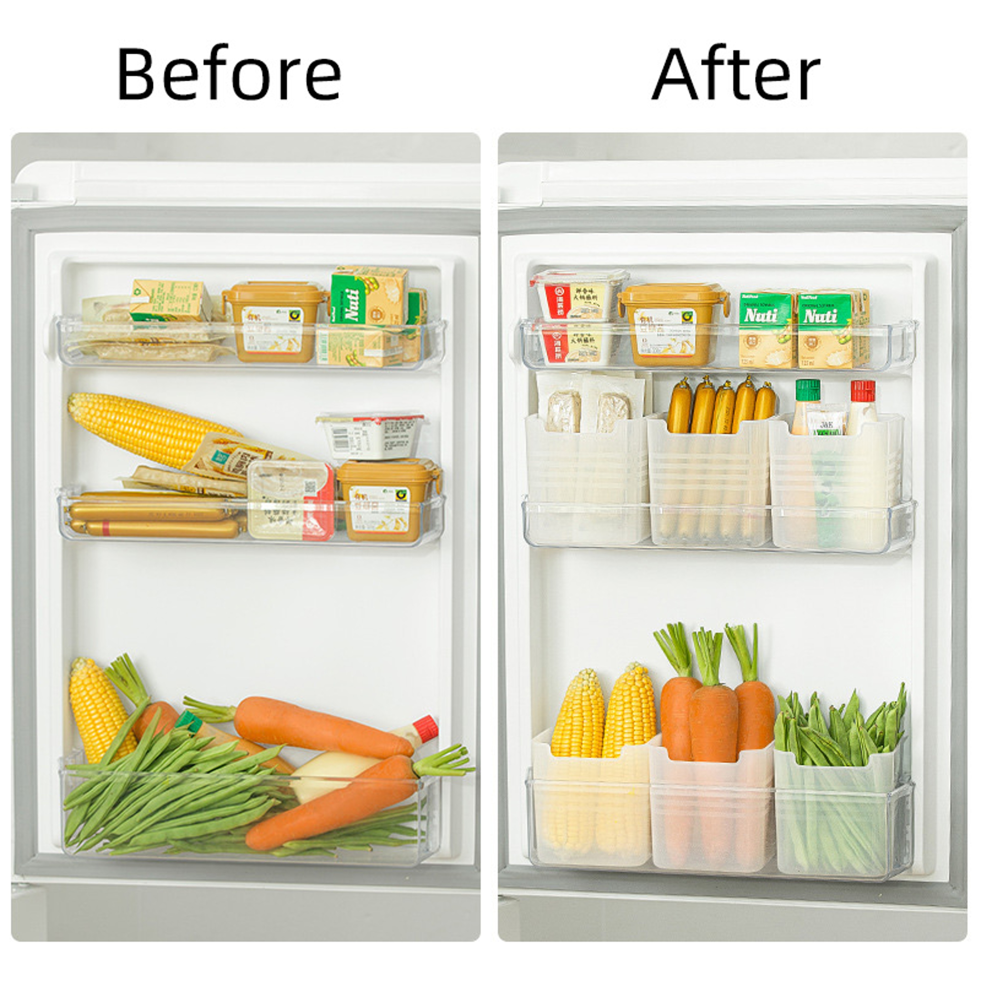 Space Saving Fridge Door Organizer and Refrigerator Storage Bin for Food and Condiments – view 3