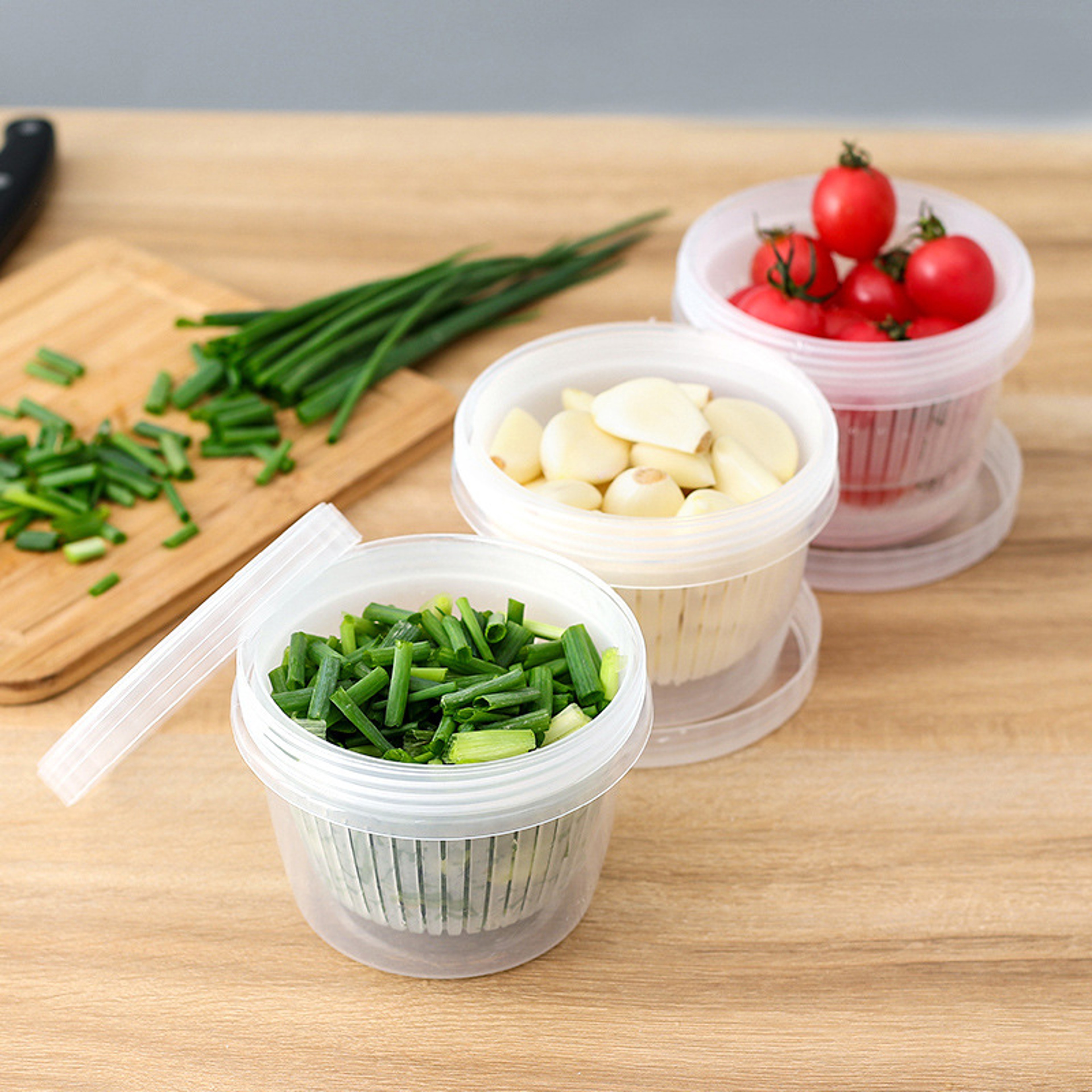 Fresh Keep Fruit and Vegetable Storage Container with Drain Basket – view 3