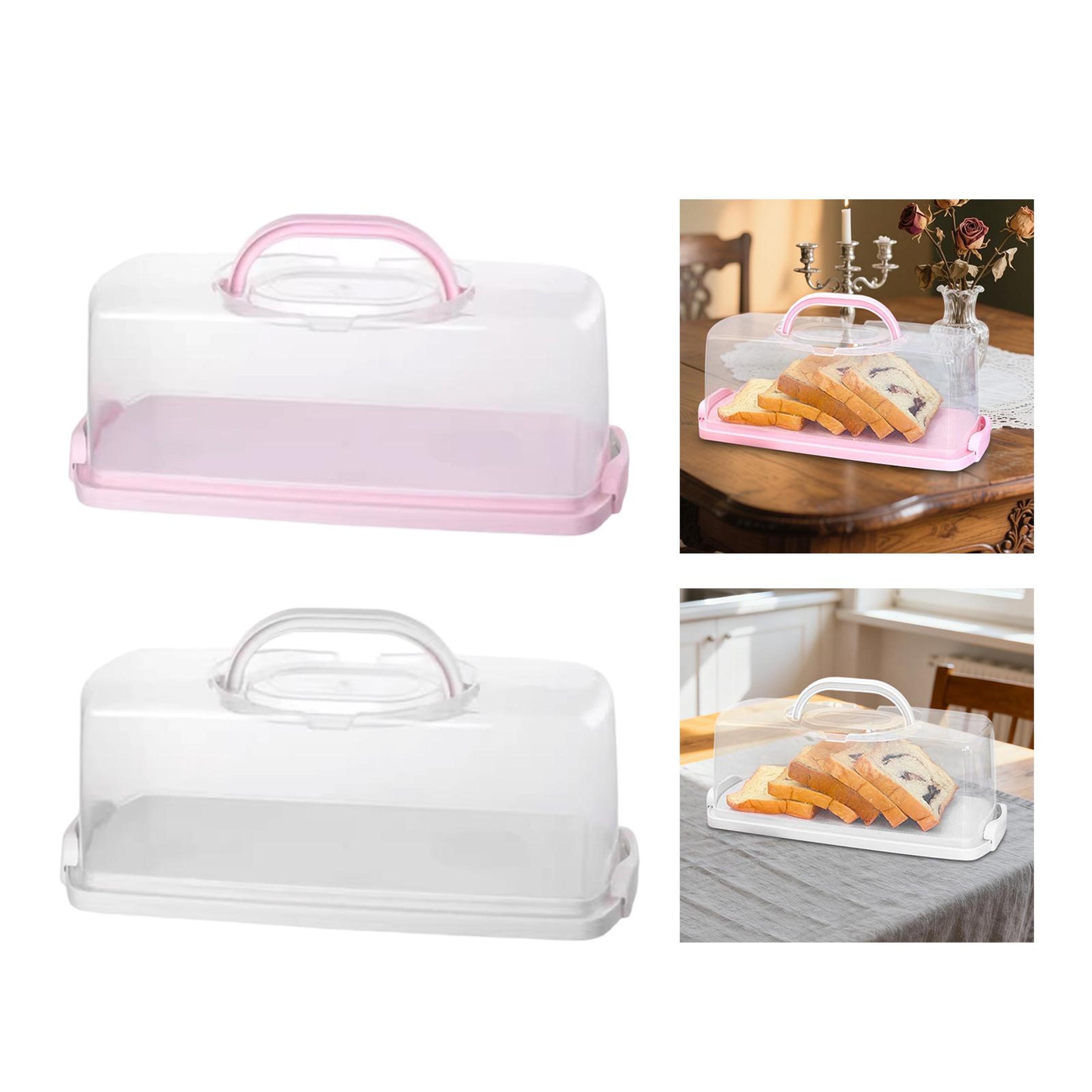 Portable Loaf Cake Storage Container with Clear Lid Reusable Bread Keeper and Cake Carrier – view 3