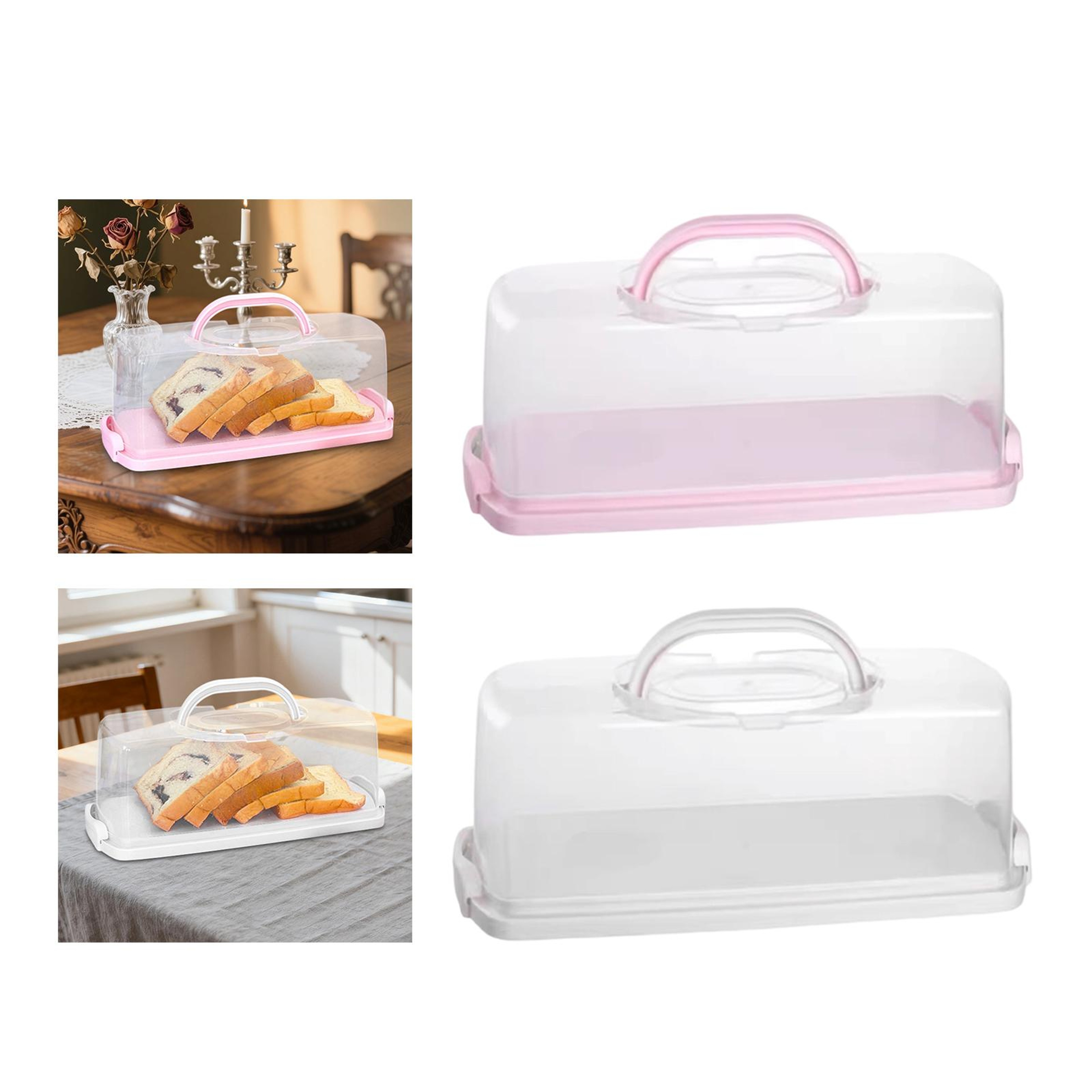 Portable Loaf Cake Storage Container with Clear Lid Reusable Bread Keeper and Cake Carrier – view 4