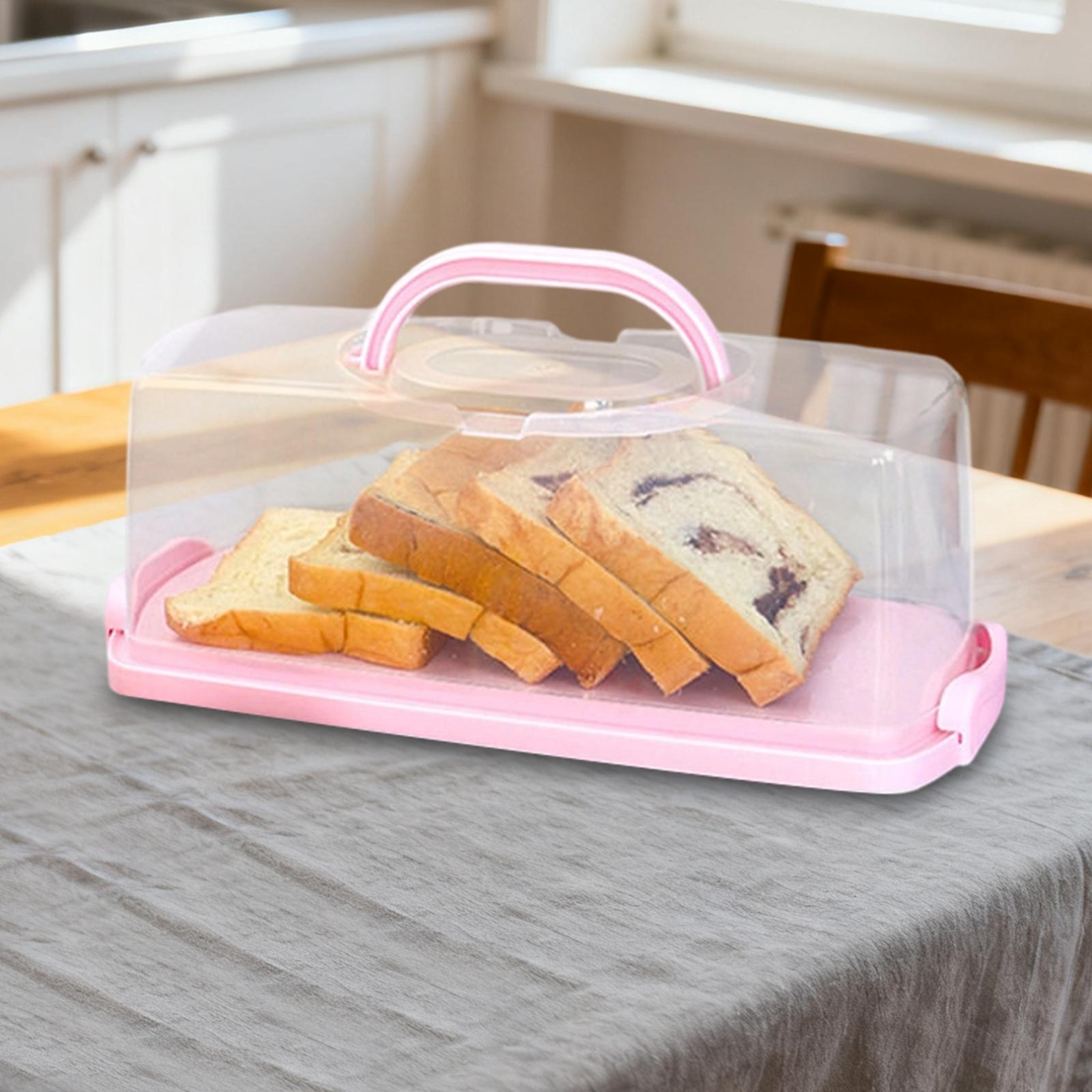 Portable Loaf Cake Storage Container with Clear Lid Reusable Bread Keeper and Cake Carrier – view 8