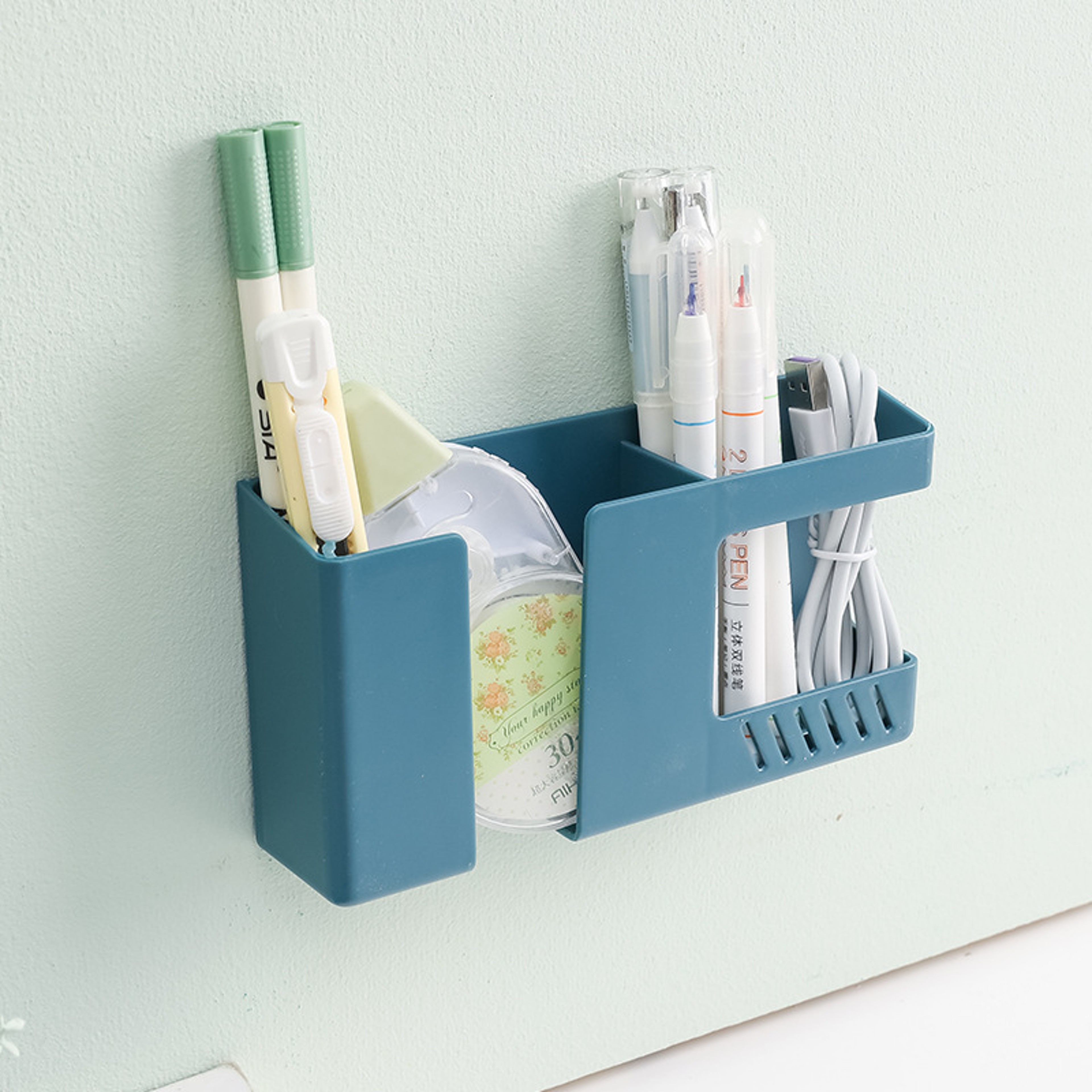 Wall Mounted Remote Control Holder And Phone Charging Holder 3