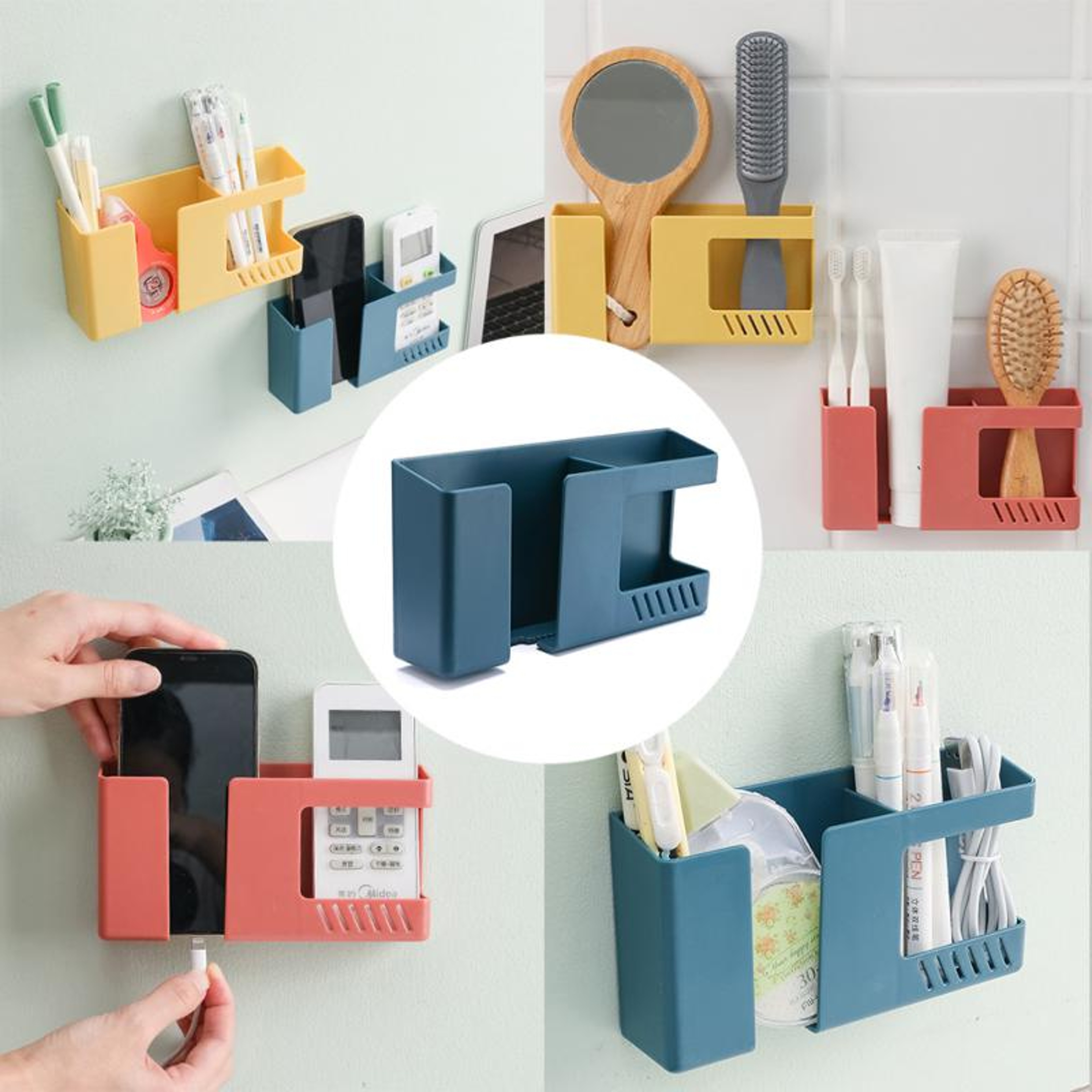 Wall Mounted Remote Control Holder And Phone Charging Holder 5