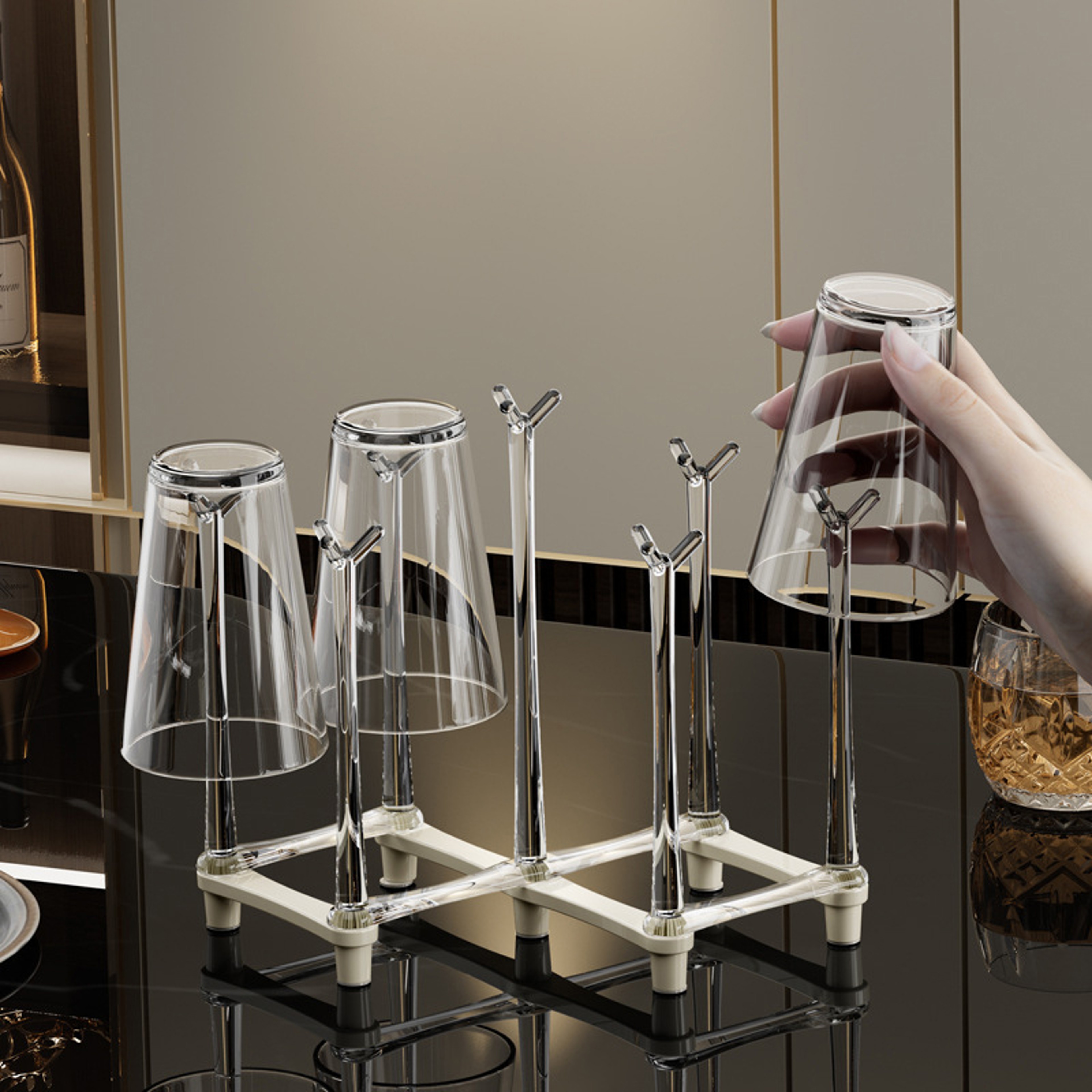 Adjustable Cup Drying Rack Retractable Bottle Drying Rack With Non Slip Base 2