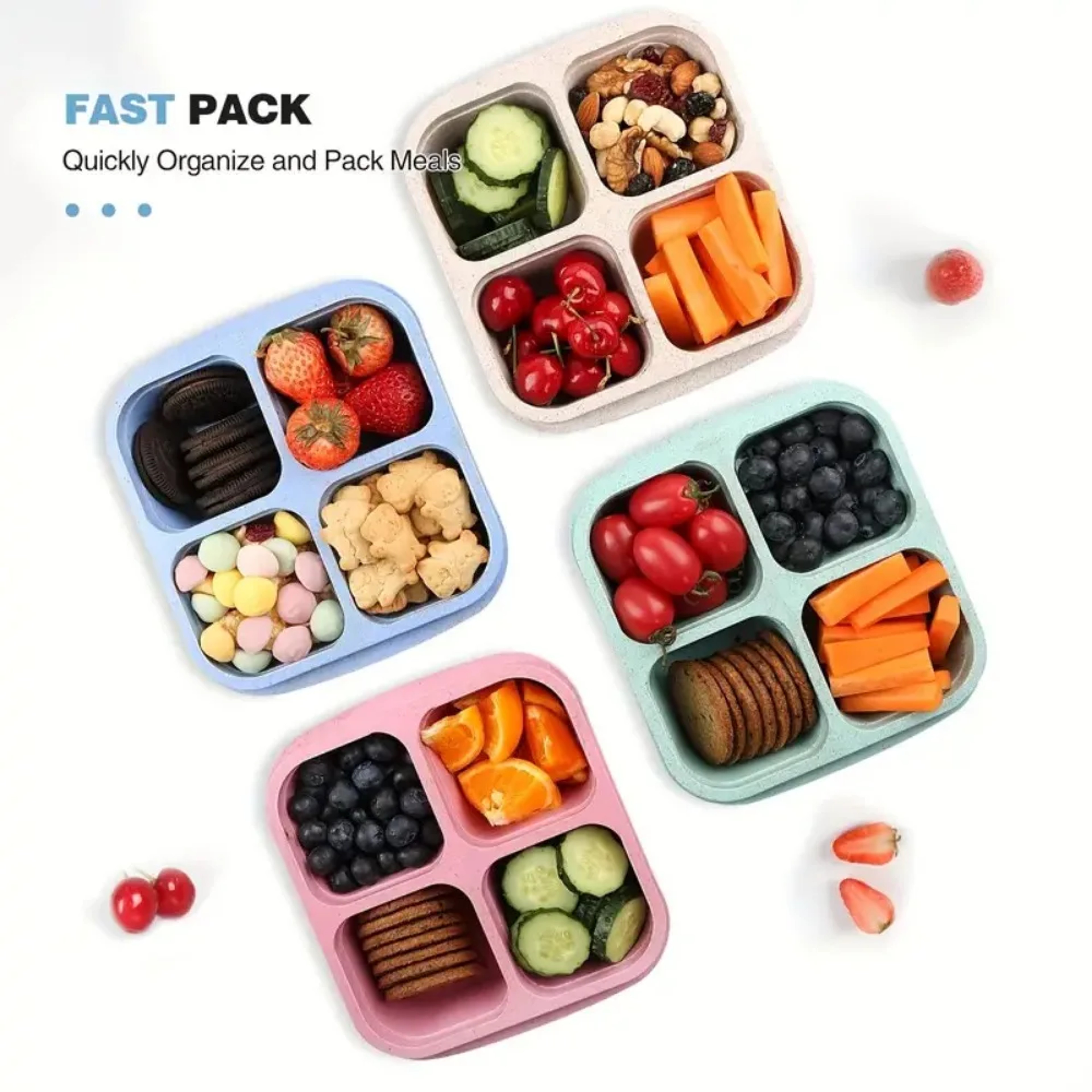 Snack Containers Reusable Meal Prep Containers Portable Food Storage For Kids And Adults 1