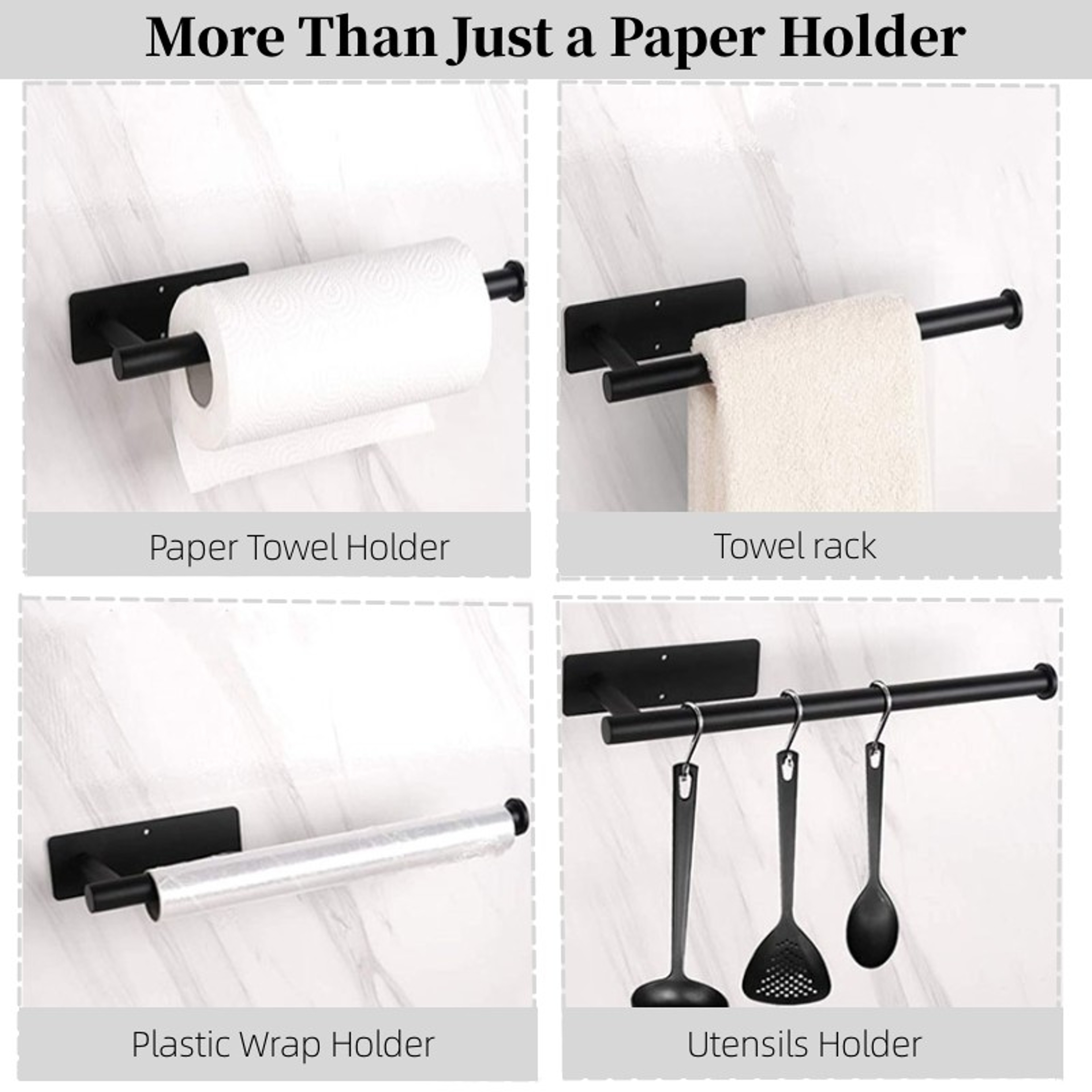 No Drill Adhesive Paper Towel Holder Kitchen Organizer 2
