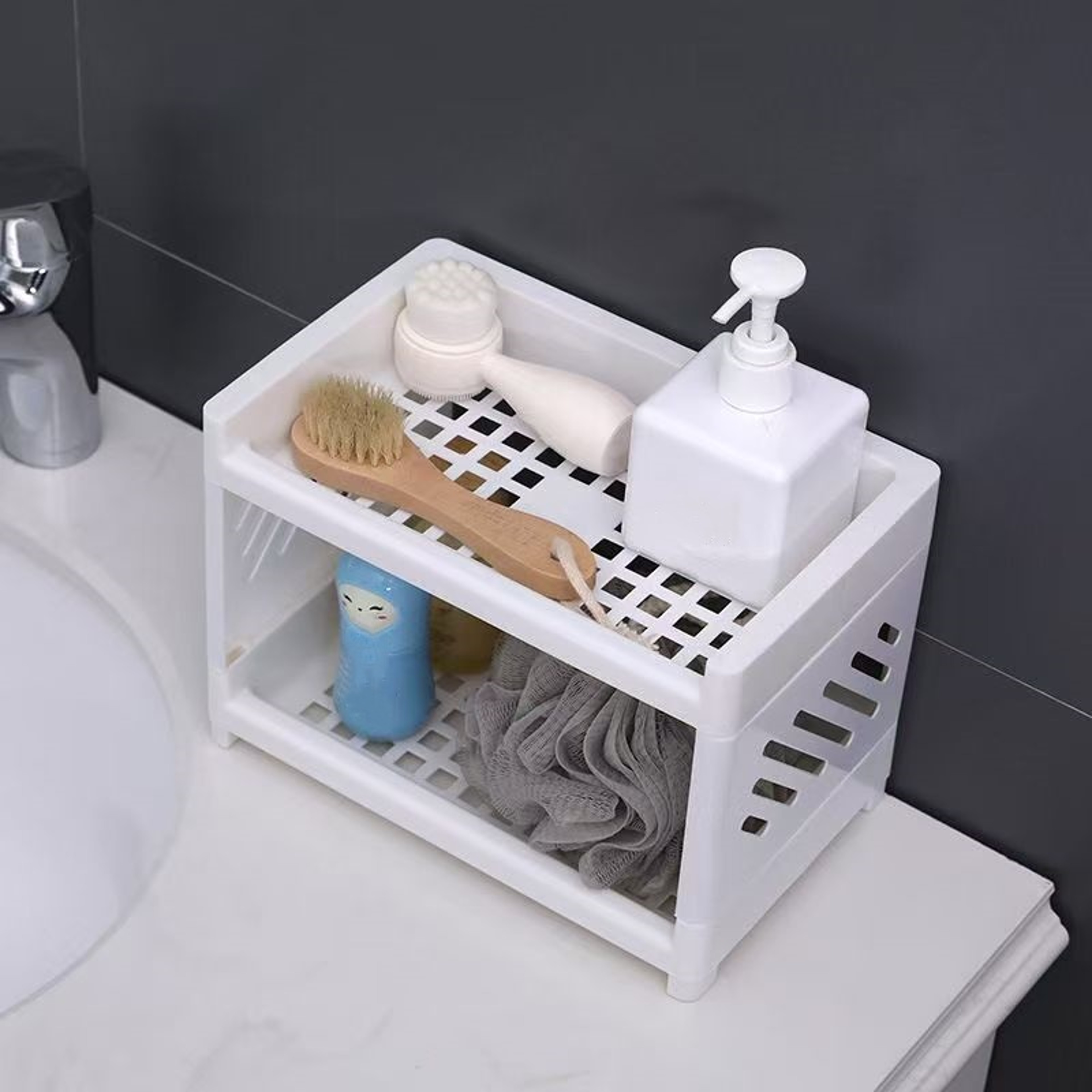 Multi Layer Desktop Organizer Rack For Cosmetics Office And Desk Storage 3