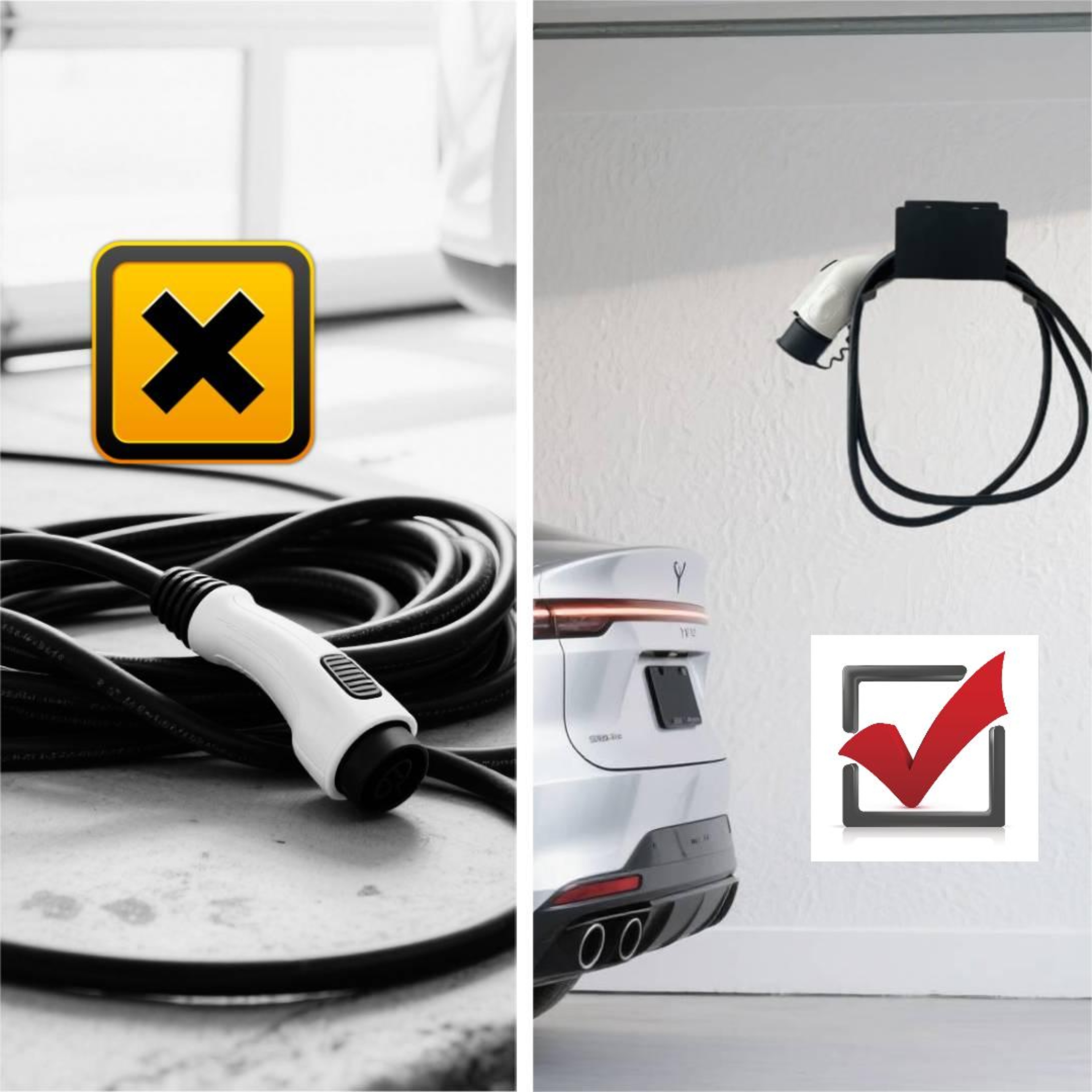 Universal EV Charger Cable Holder Wall Mount Bracket For Garage Storage 5