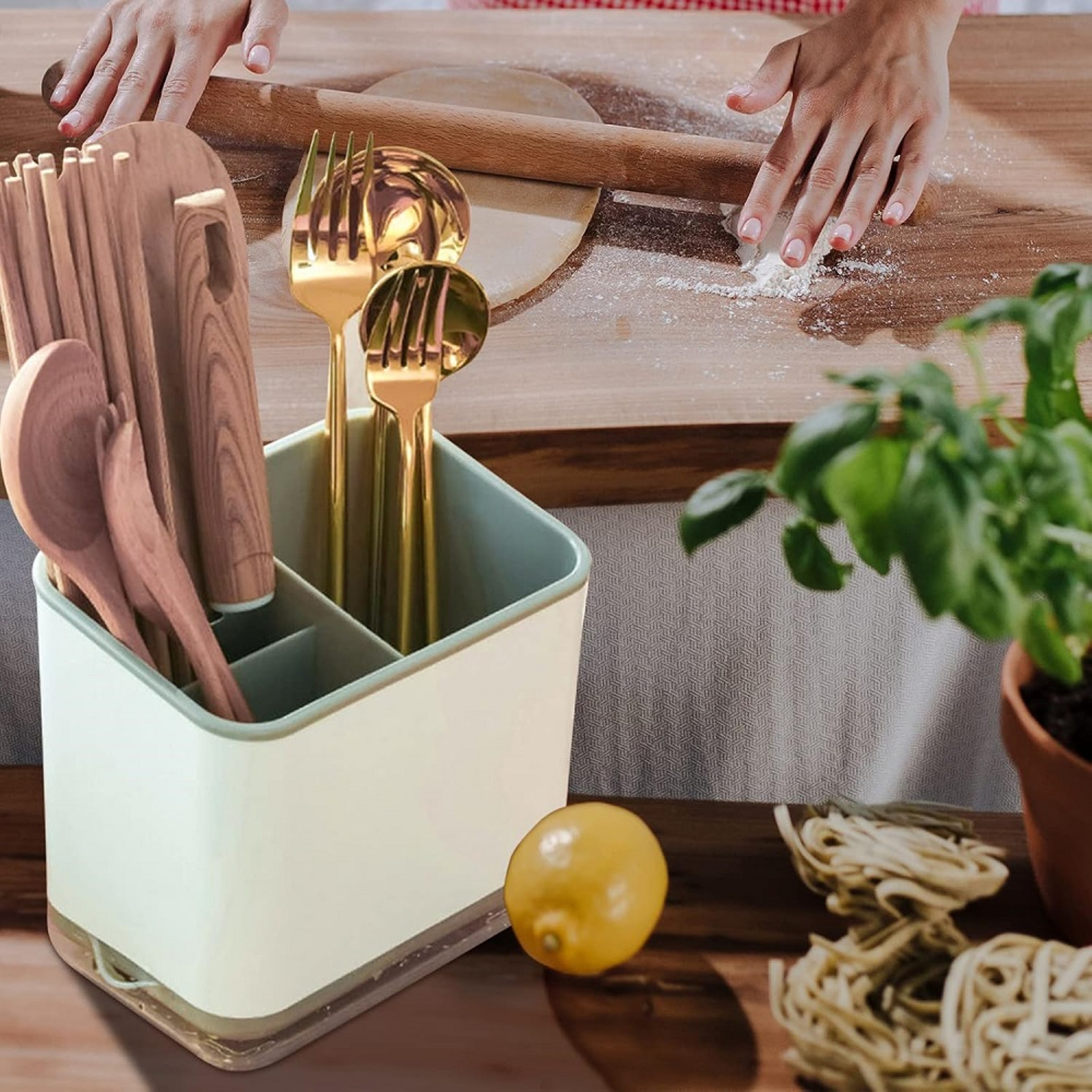 Double Layer Detachable Chopstick Holder Cutlery Organizer Kitchen Storage Rack – view 4