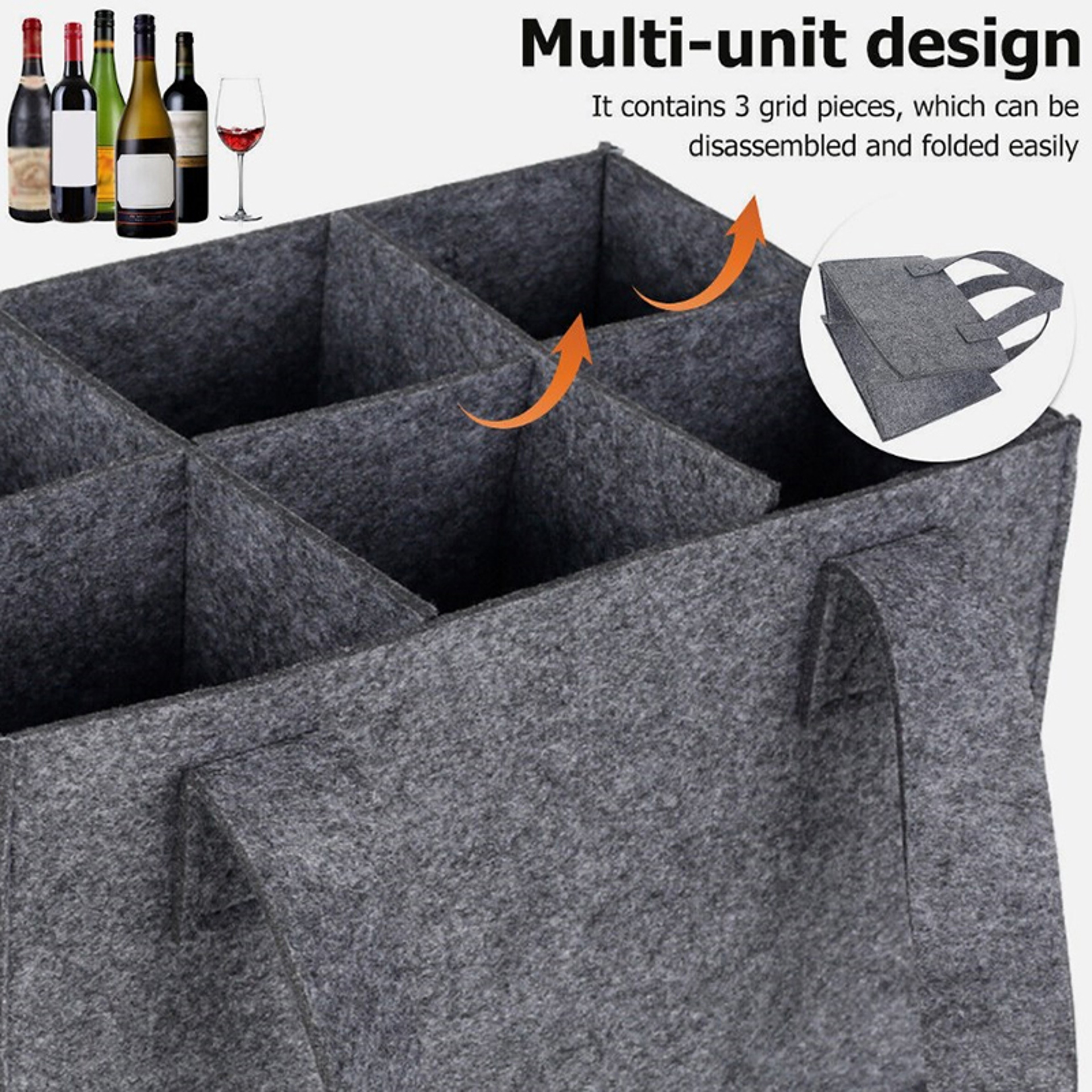 Foldable Wine Bottle Bag With 6 Compartments Waterproof Travel Carrier 6
