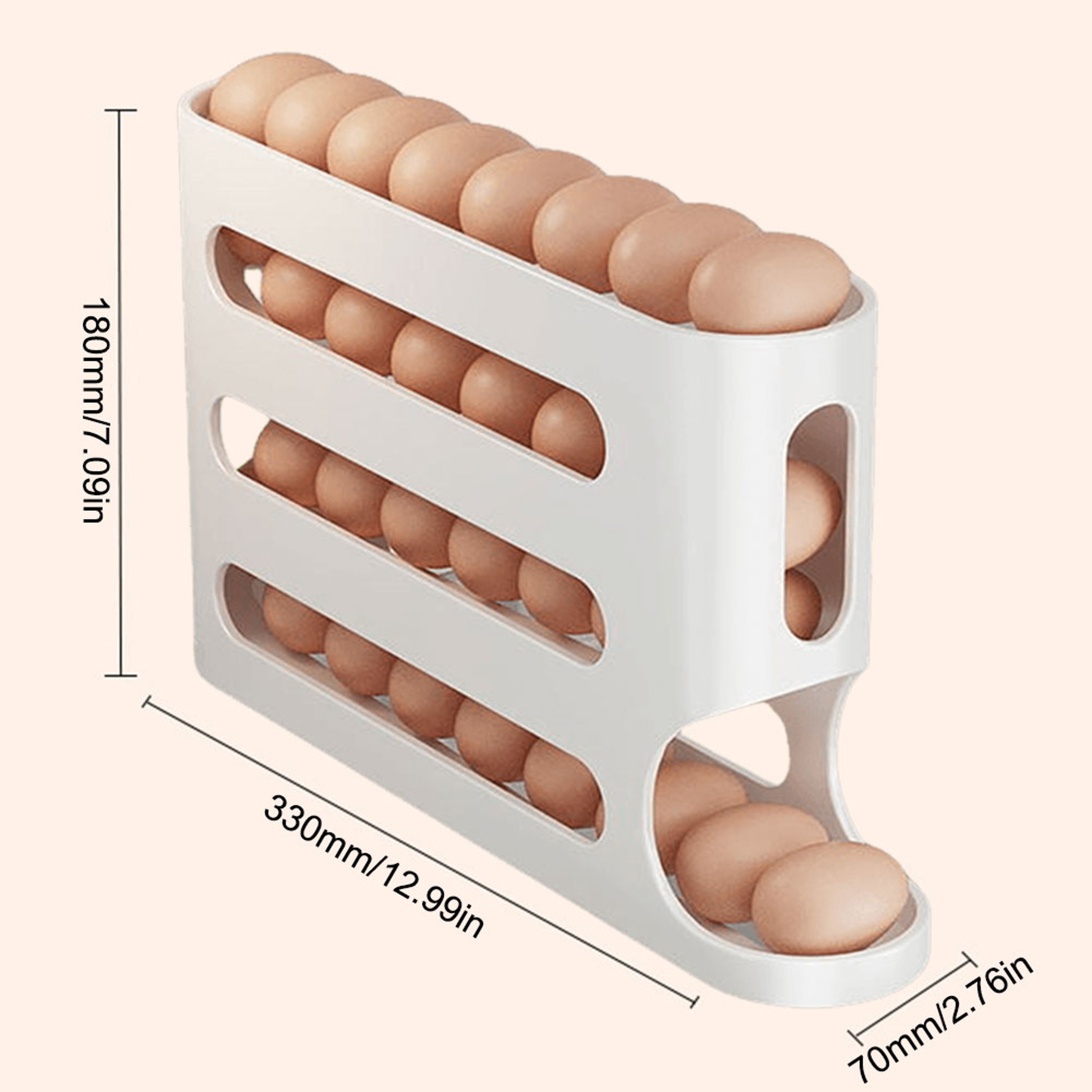 Automatic Egg Storage Box Large Capacity Rolling Egg Tray For Kitchen Organization 6