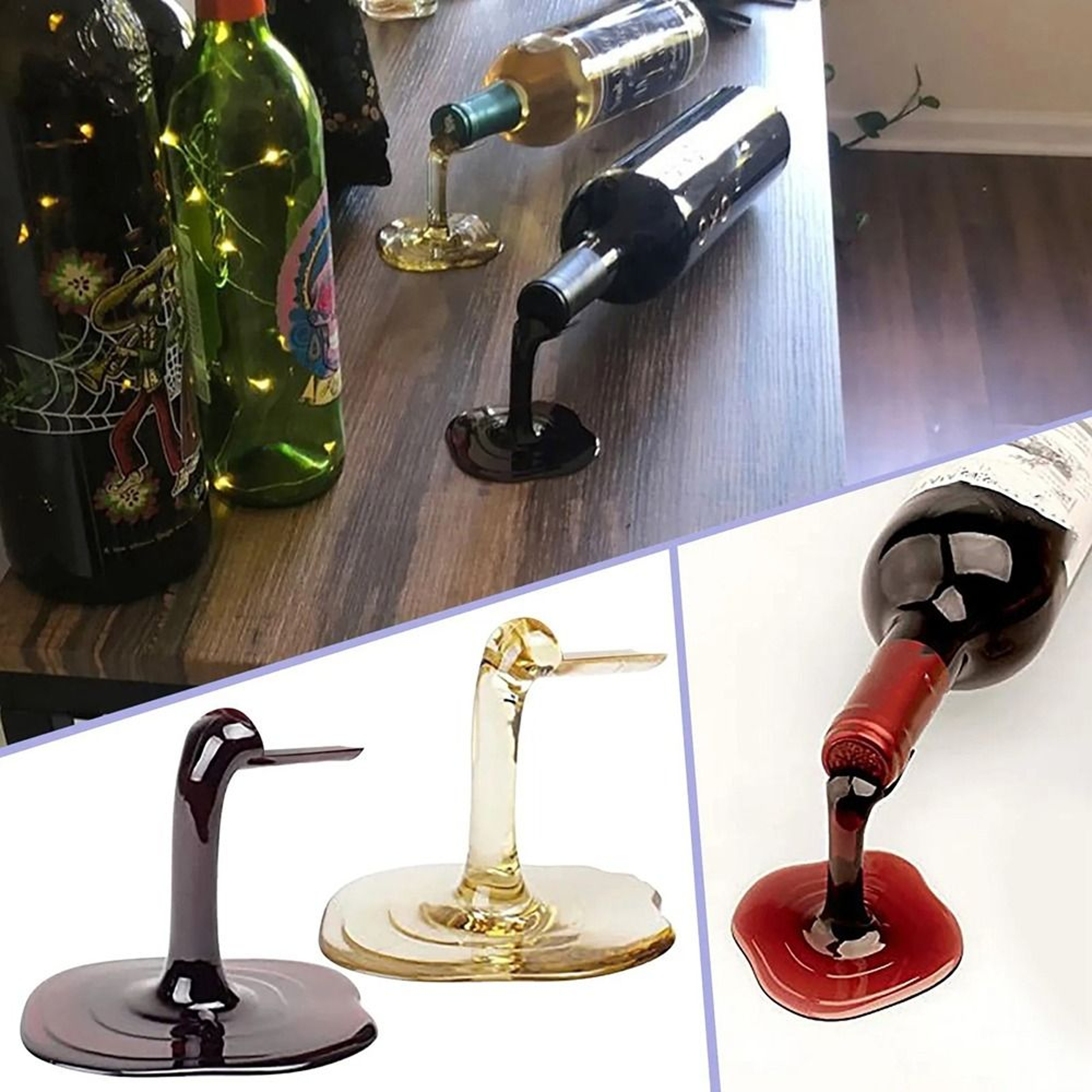 Spilled Wine Bottle Holder Creative Wine Rack Decorative Stand For Home Bar Decor 1
