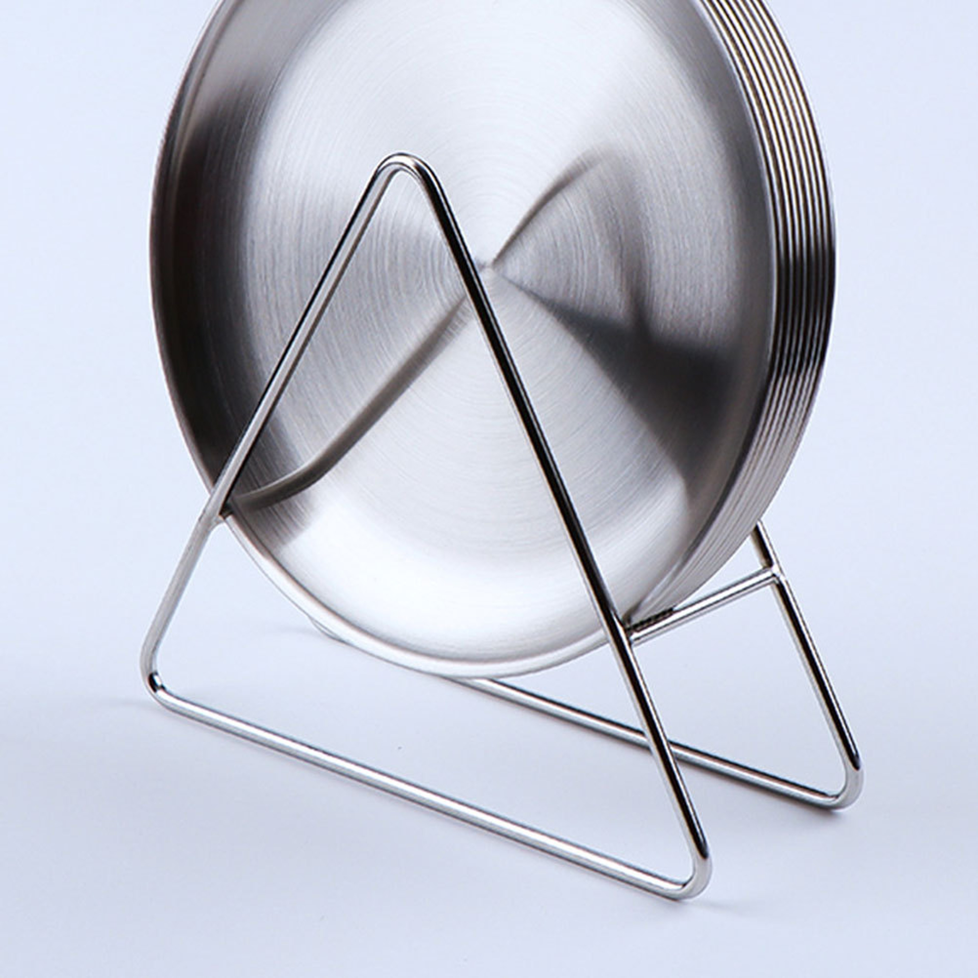 Triangle Metal Plate Holder Dish Rack for Kitchen Countertop Space Saving Storage – view 2