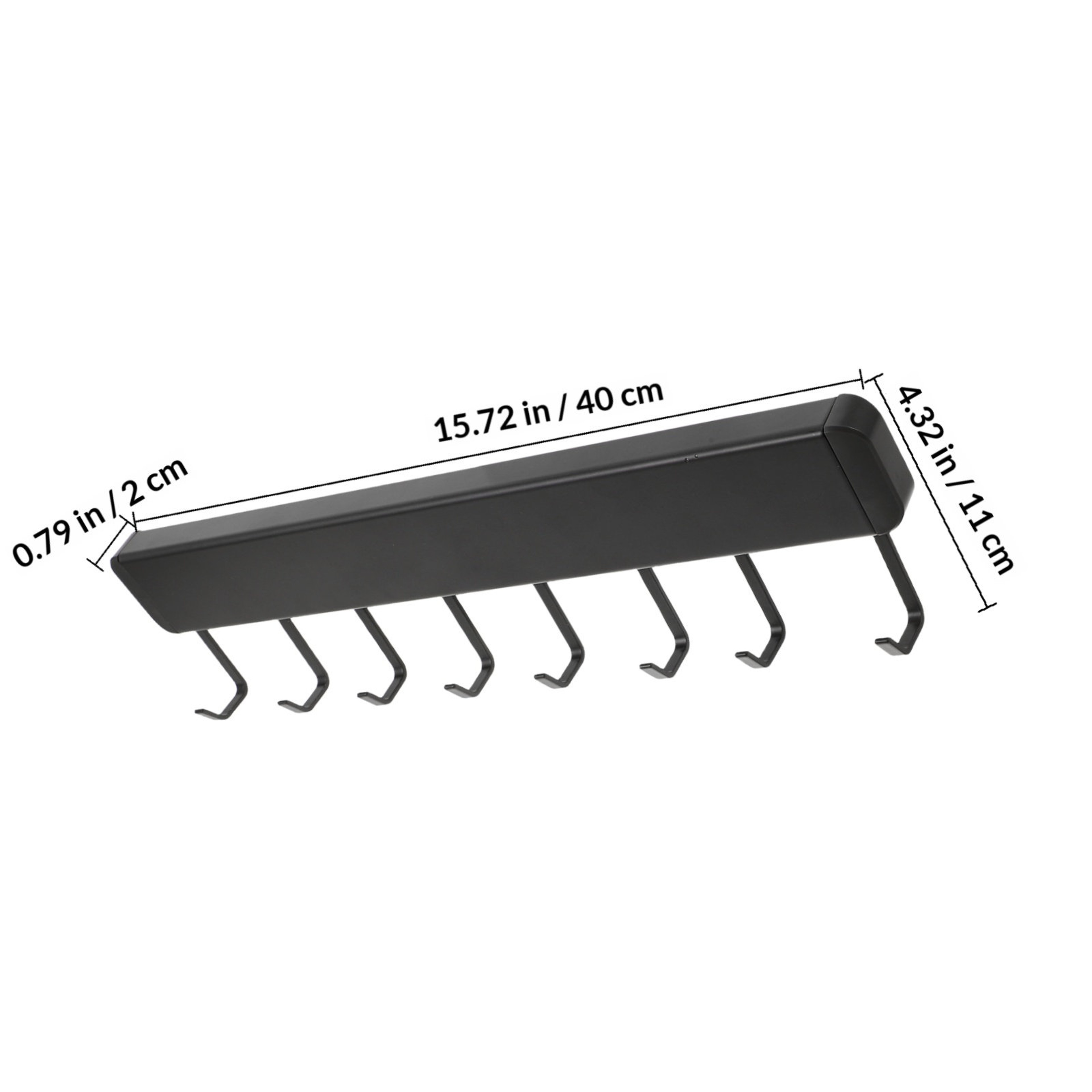 No Drill Wall Mounted Kitchen Utensil Rack with Hooks – view 3