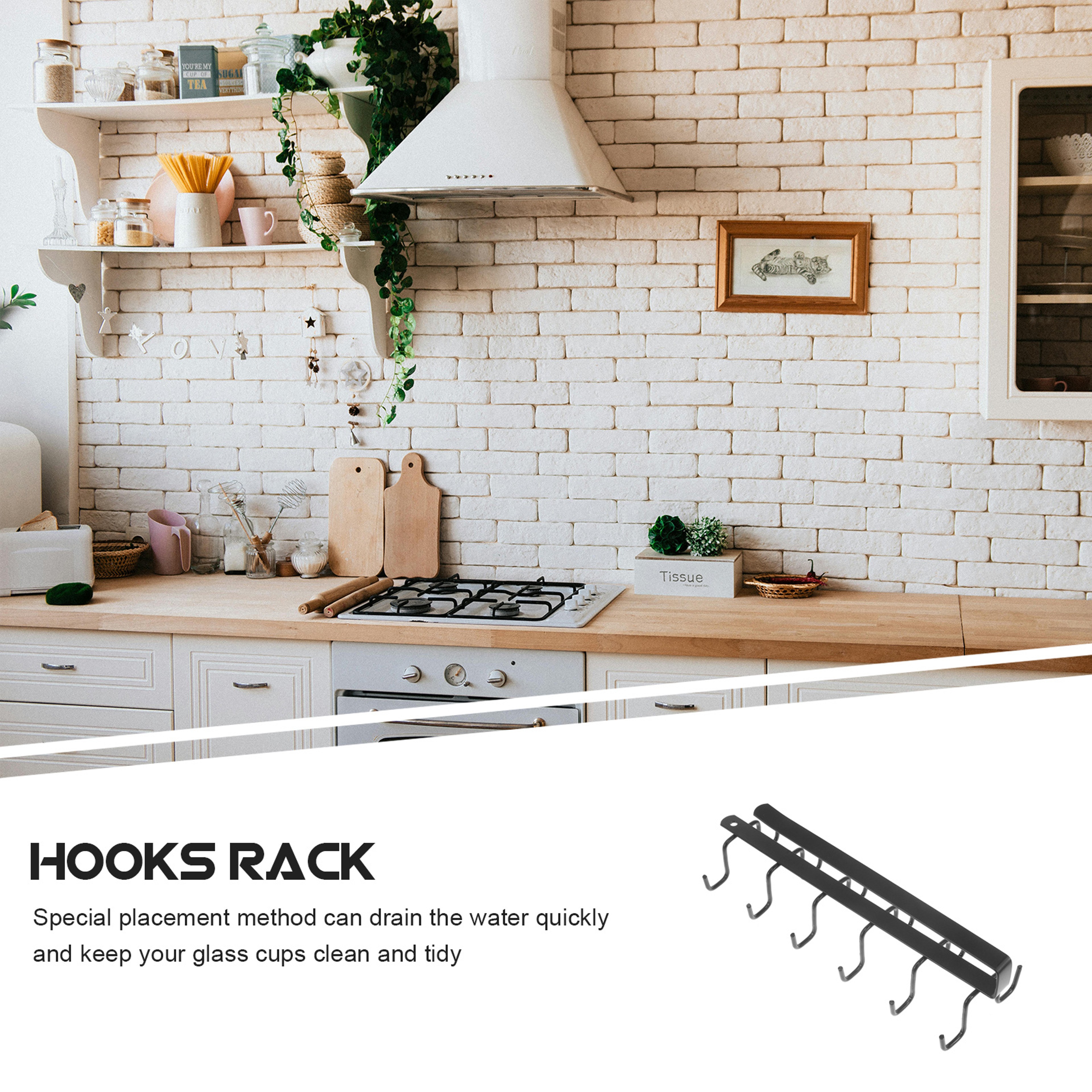 Space Saving Under Cabinet Mug Hooks No Drill Cup and Kitchen Organizer – view 5