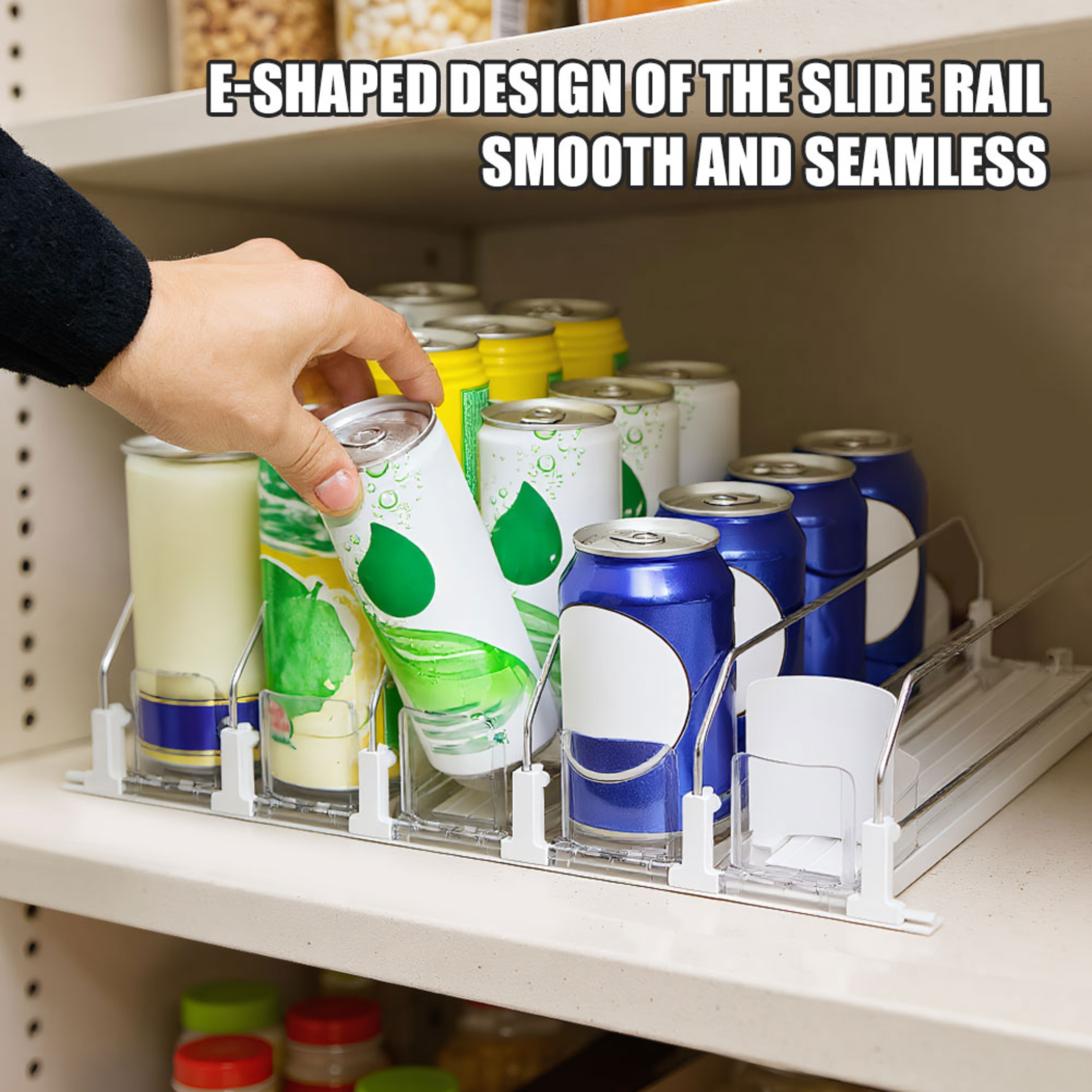 Self Pushing Fridge Drink Organizer And Automatic Soda Can Dispenser 1