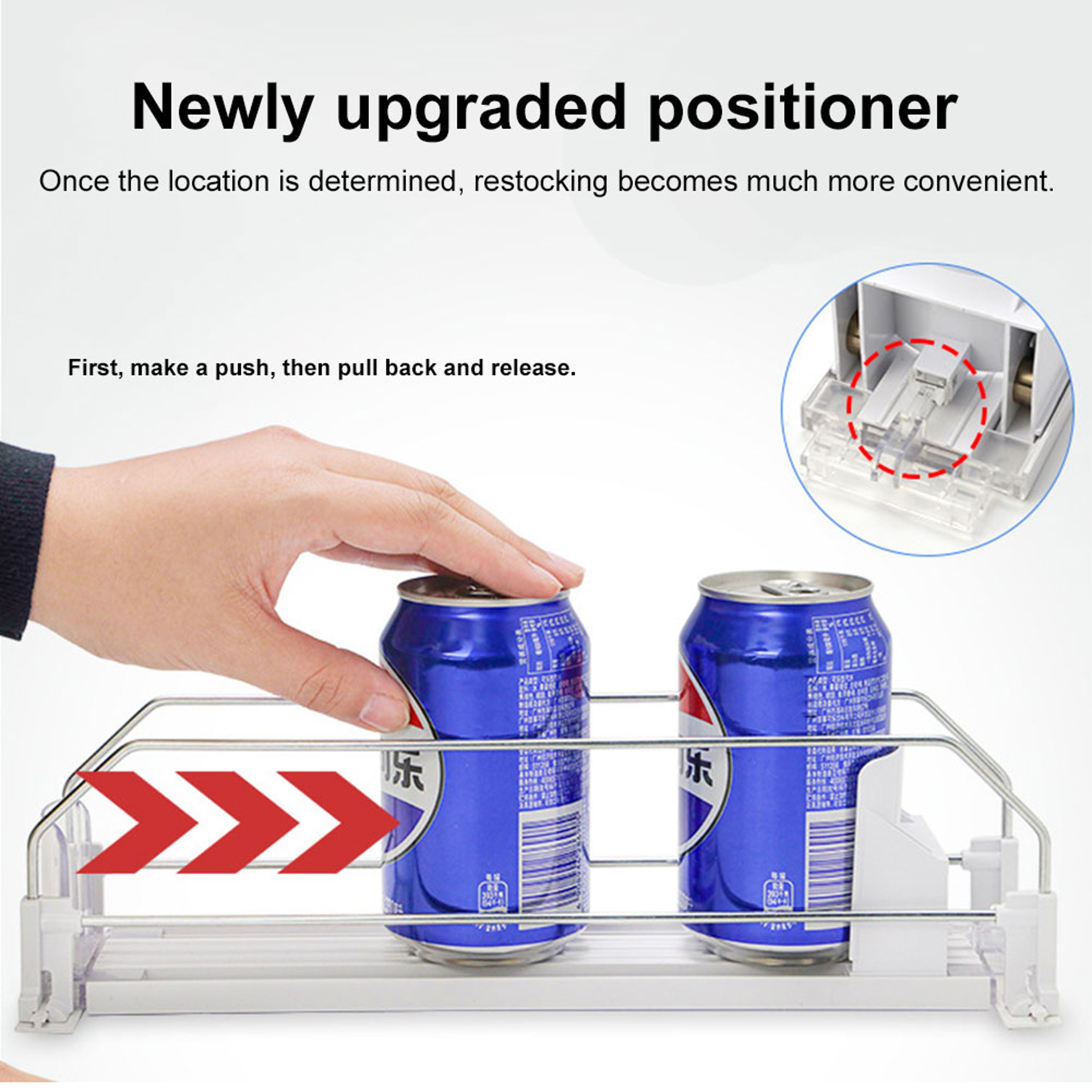 Self Pushing Fridge Drink Organizer And Automatic Soda Can Dispenser 2