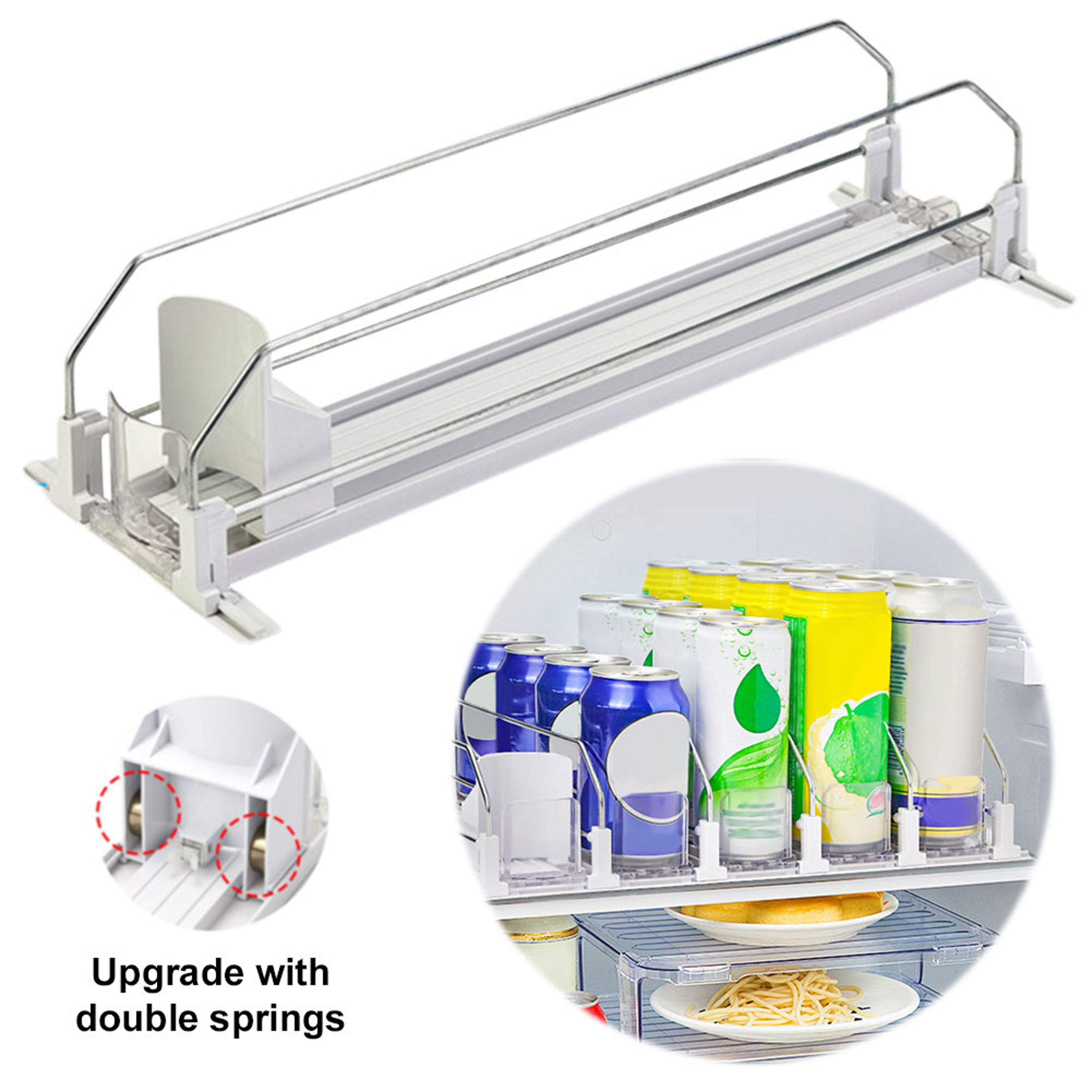 Self Pushing Fridge Drink Organizer And Automatic Soda Can Dispenser 4