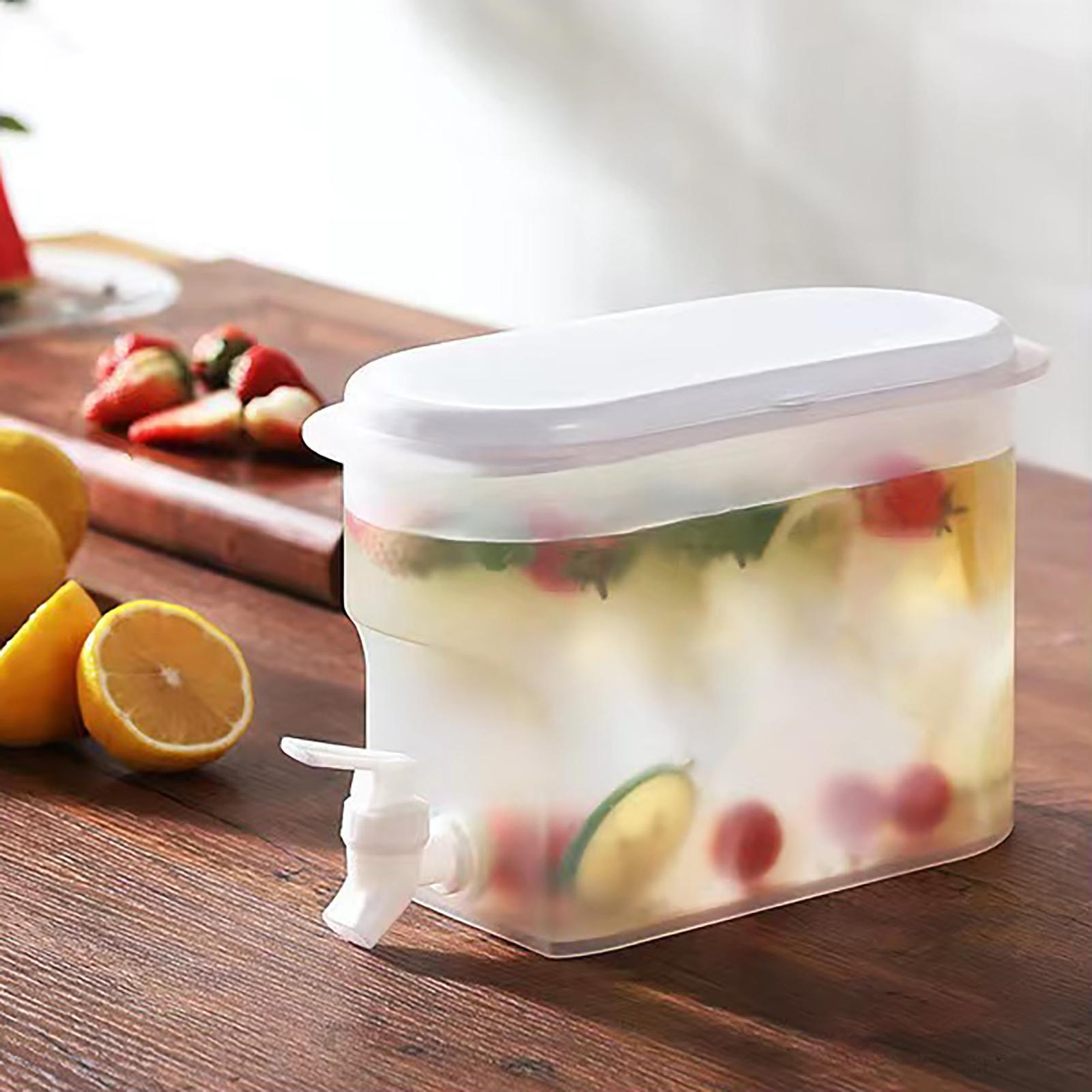 Fridge Drink Dispenser With Spout Cold Beverage Container For Juice Water And Tea 2