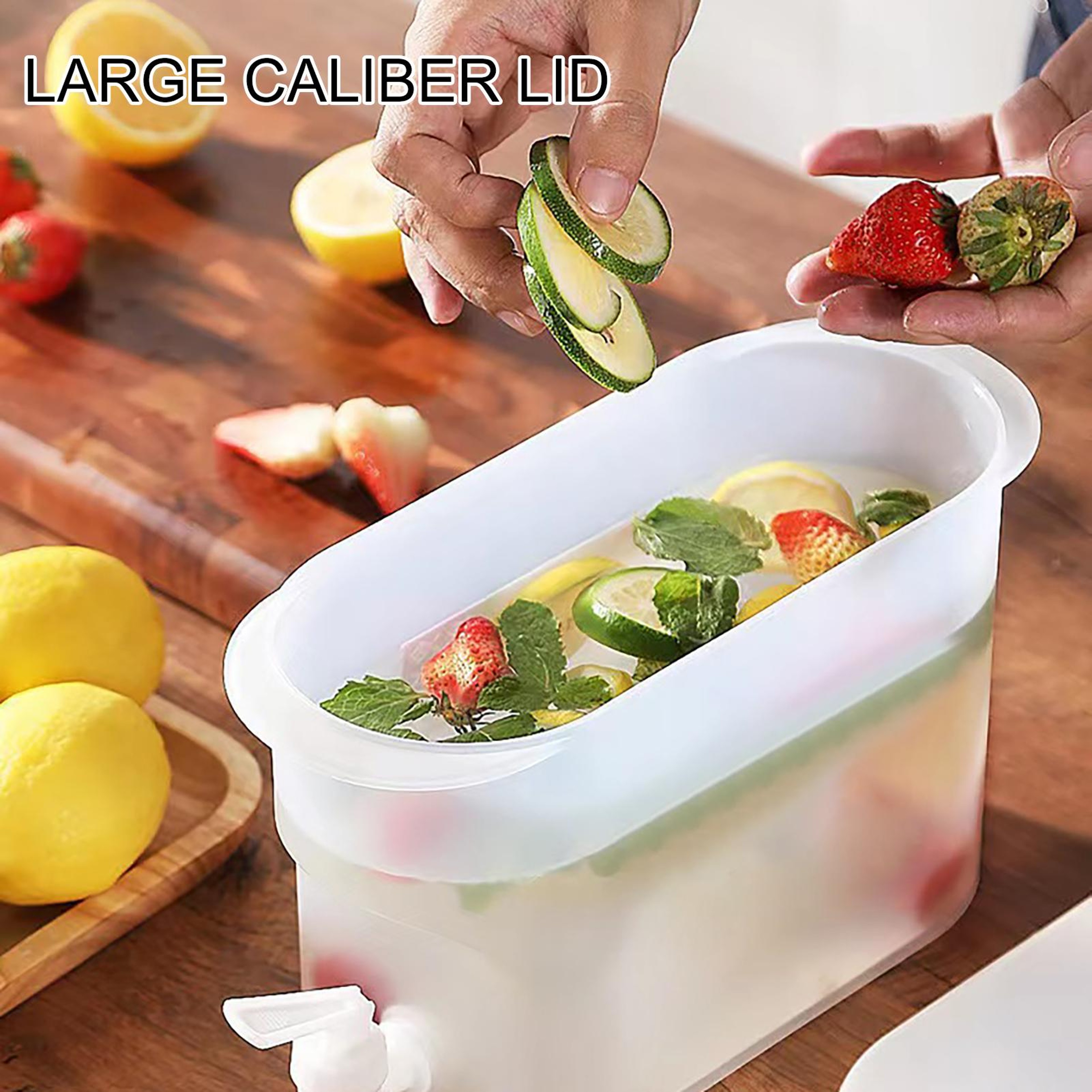 Fridge Drink Dispenser With Spout Cold Beverage Container For Juice Water And Tea 3