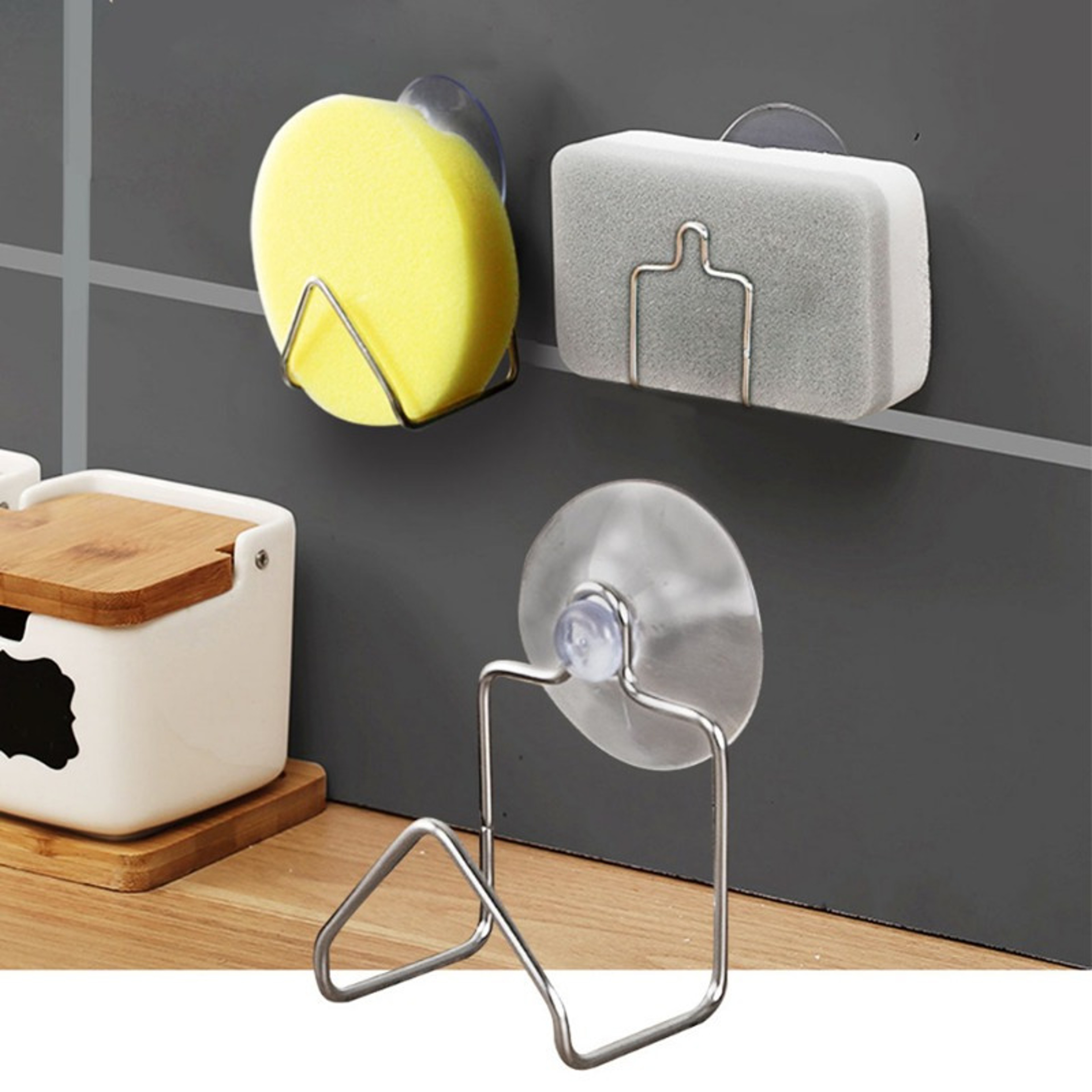 Portable Stainless Steel Sink Drain Rack Suction Cup Sponge Holder And Dish Storage Shelf 3