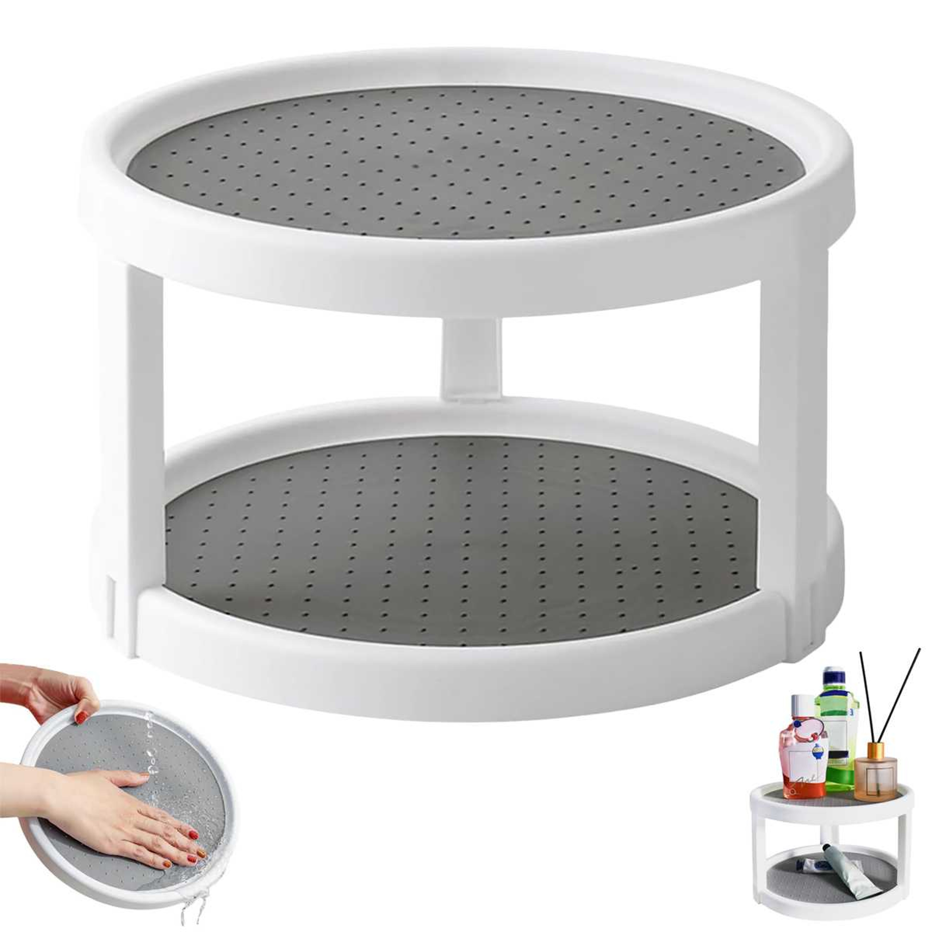 Rotating Spice Rack Kitchen Organizer Space Saving Storage Tray – view 1