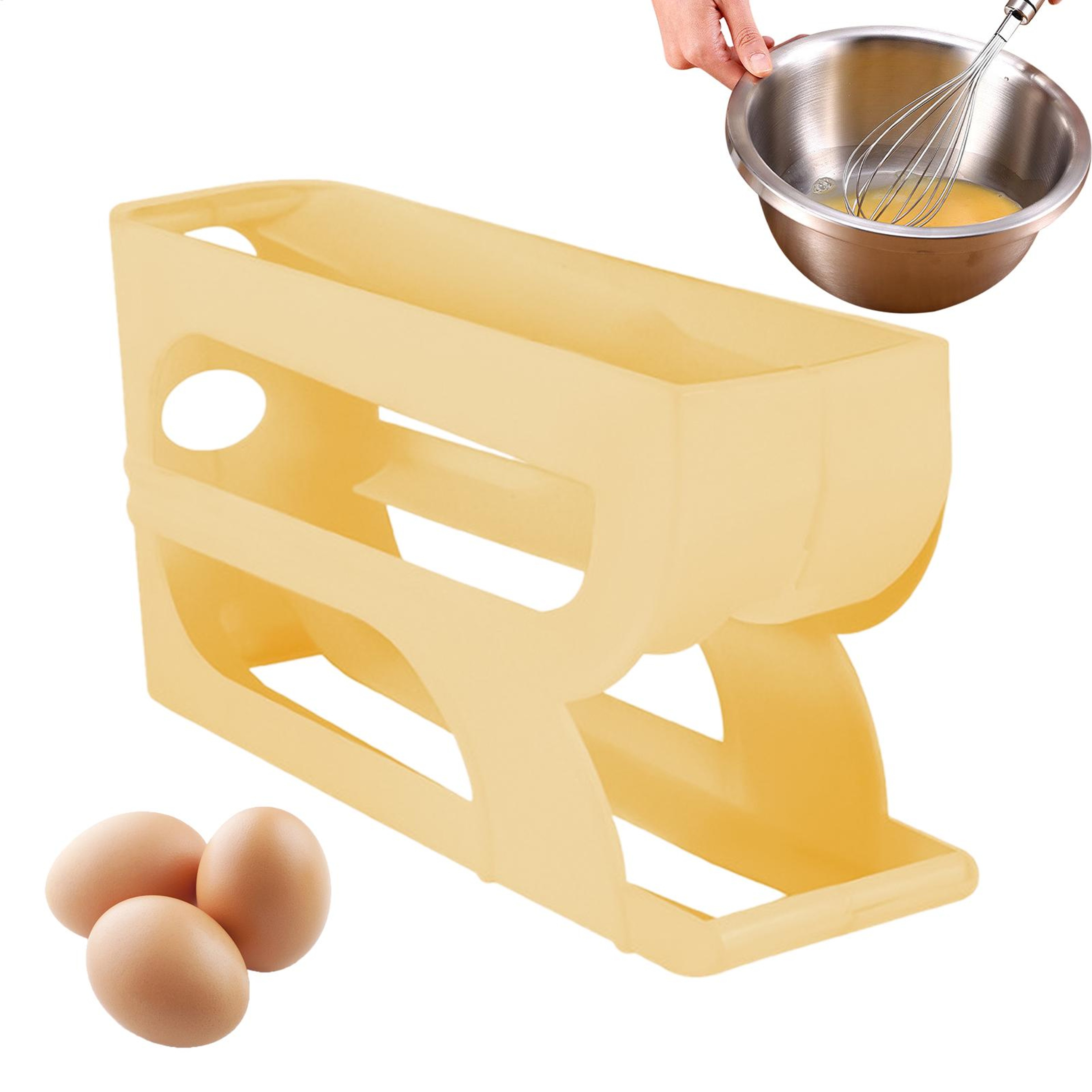 Automatic Egg Roller Rack Large Capacity Egg Organizer For Refrigerator Kitchen Storage 0