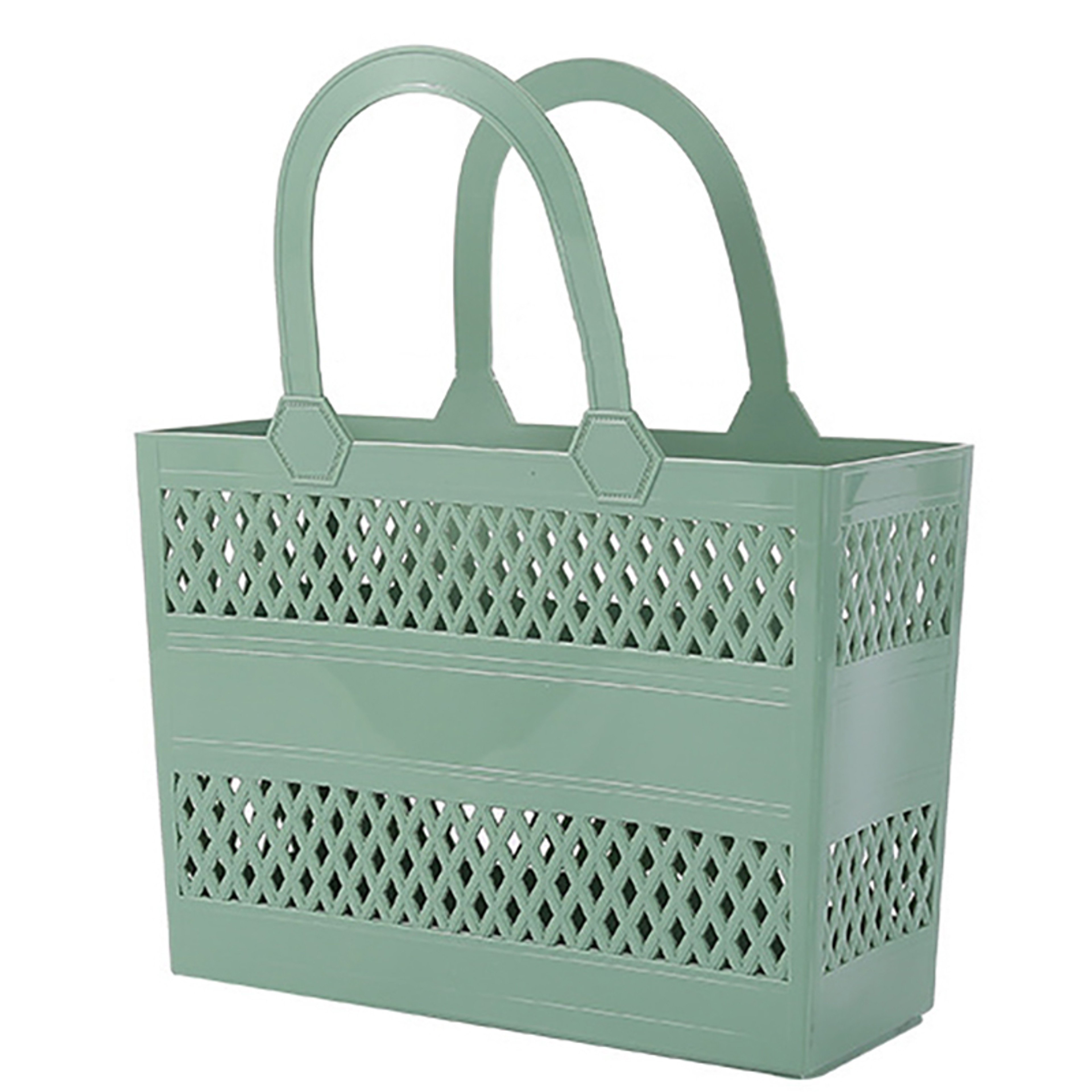 Portable Shower Storage Basket Large Capacity Drainable Organizer With Handle 7