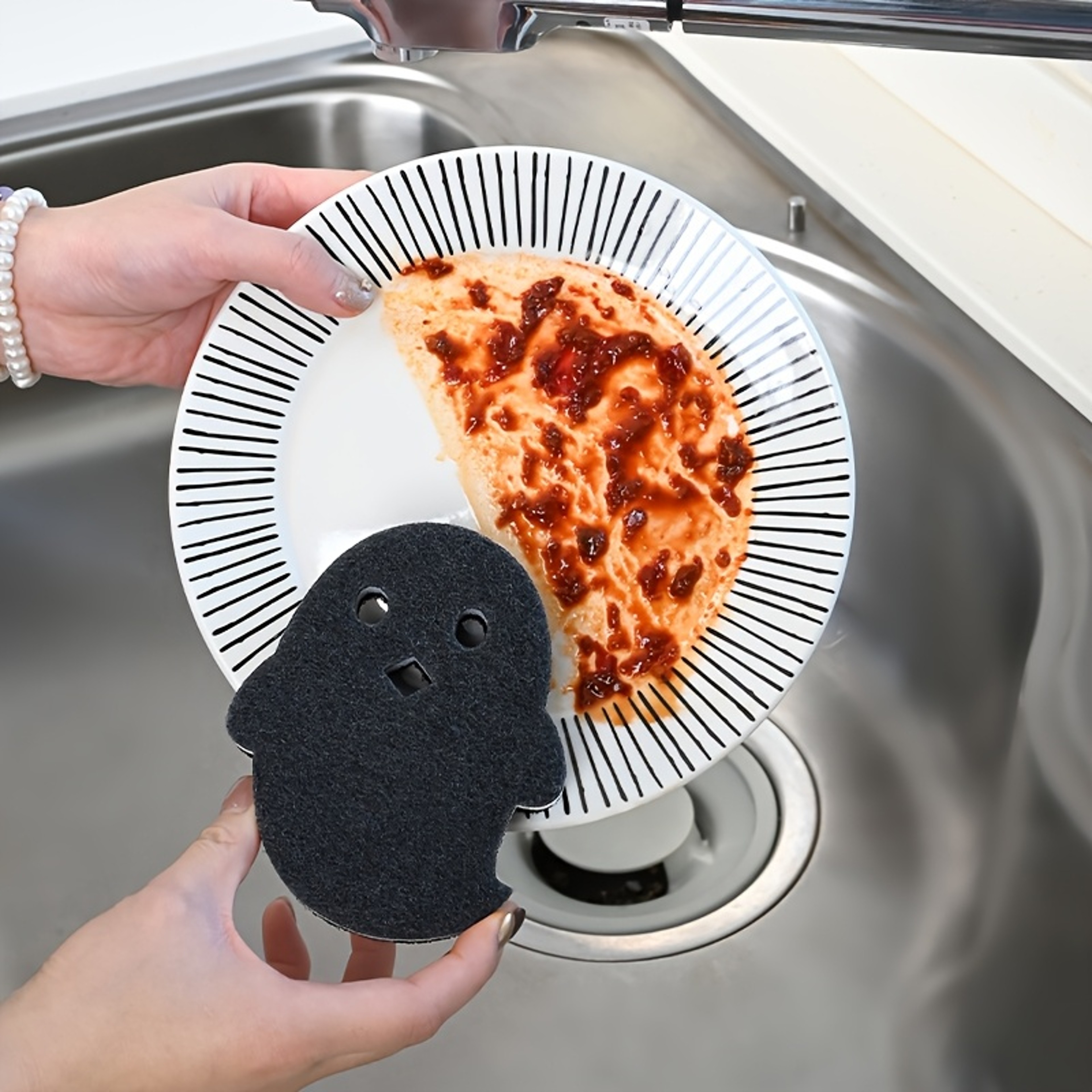 Three Layer Double Sided Ghost Cleaning Sponge Eraser for Bathroom Kitchen Toilet – view 1