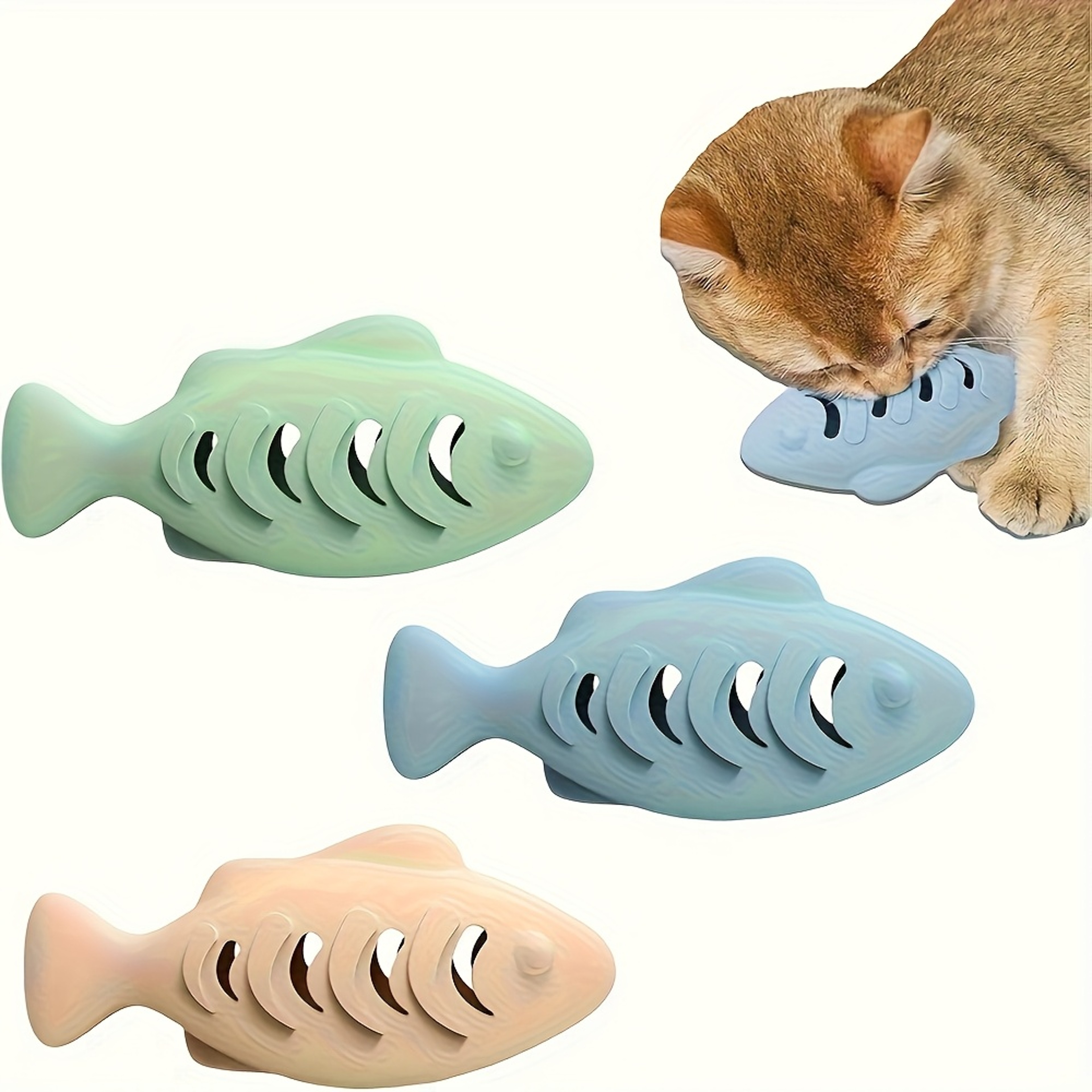 Fish Silicone Cat Treat Dispenser Toy Interactive Catnip Chew Toy for Indoor Cats – view 1