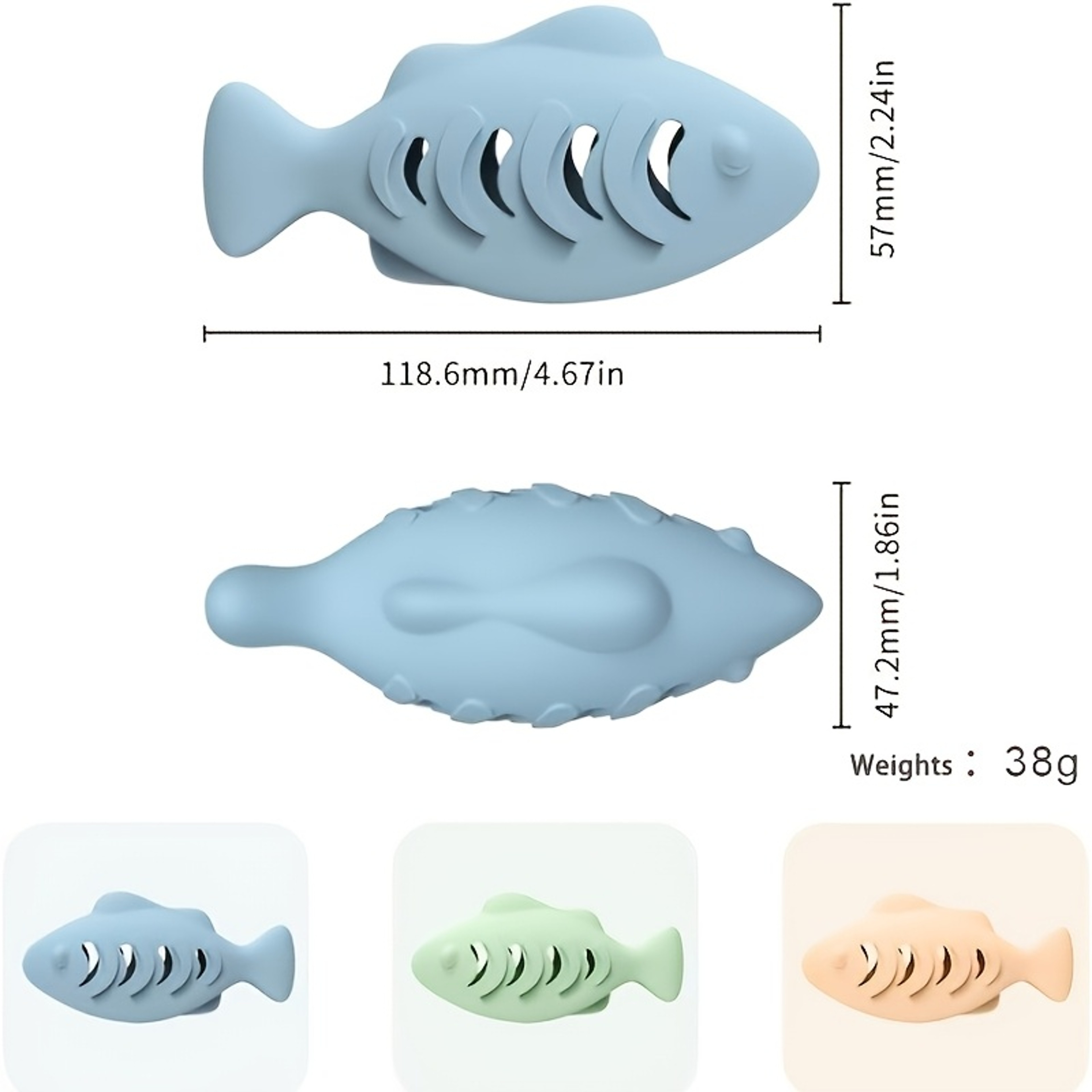 Fish Silicone Cat Treat Dispenser Toy Interactive Catnip Chew Toy for Indoor Cats – view 3