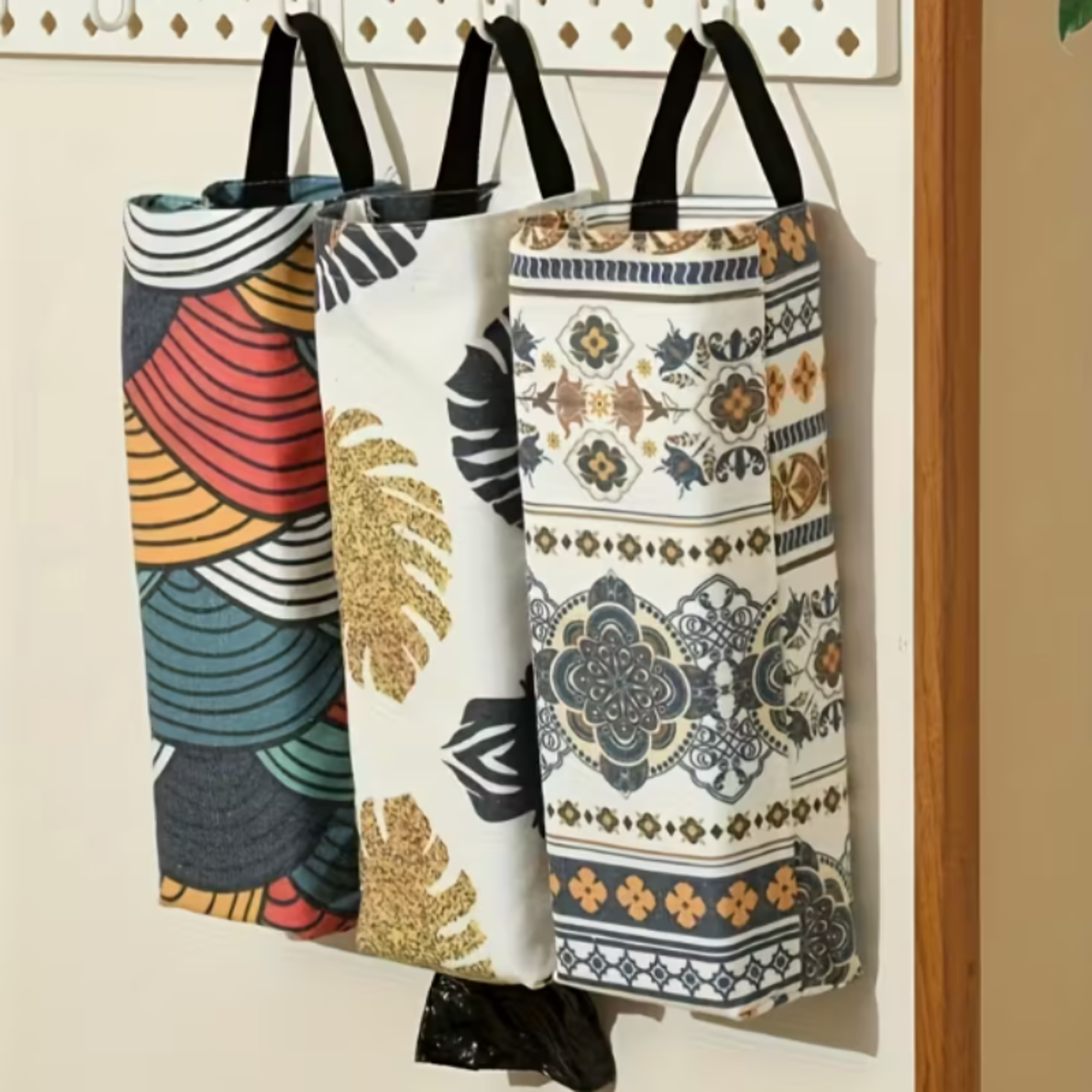 Vintage Wall Mount Plastic Bag Dispenser Grocery Bag Organizer 3