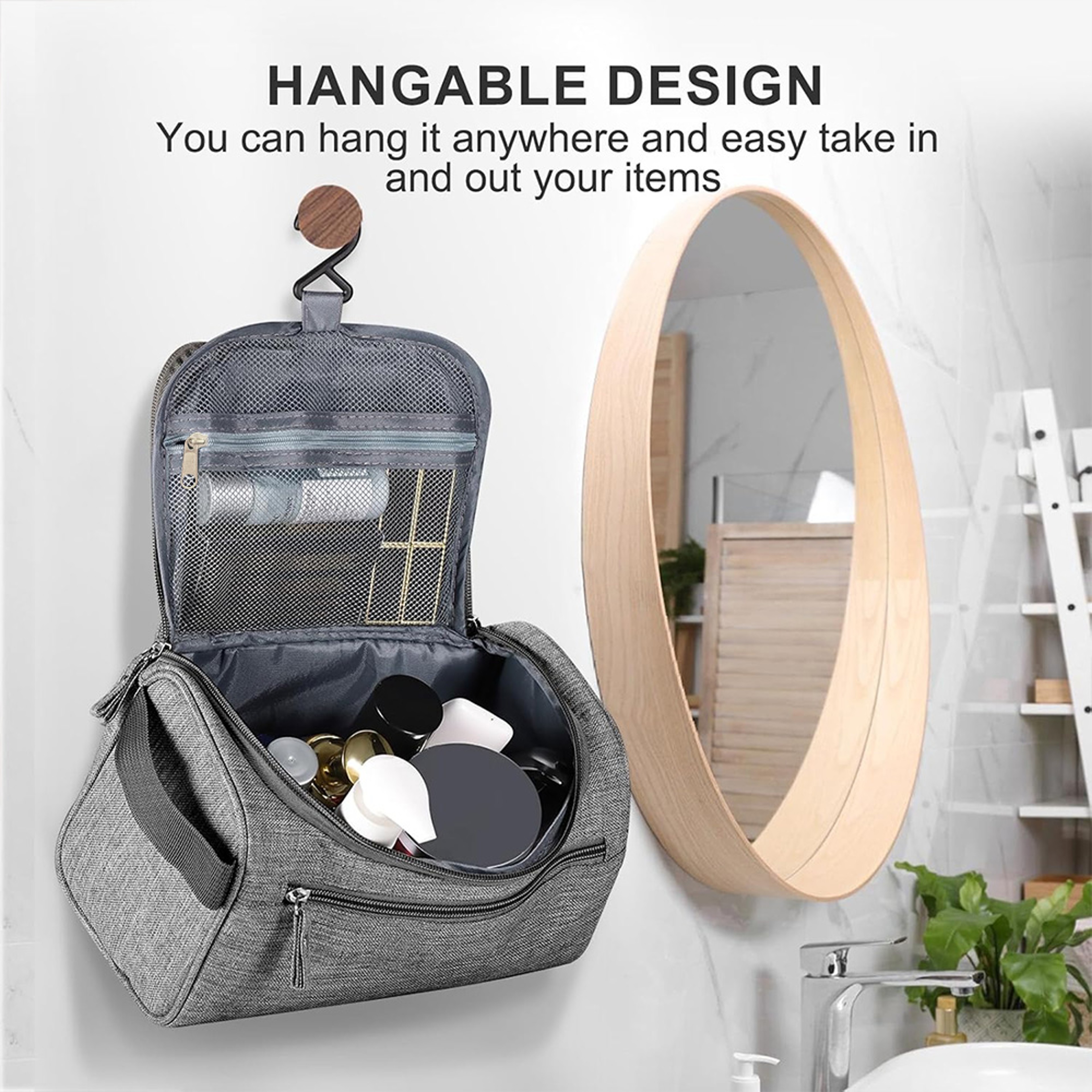 Multi Functional Travel Toiletry Bag Large Capacity Organizer With Hook 4