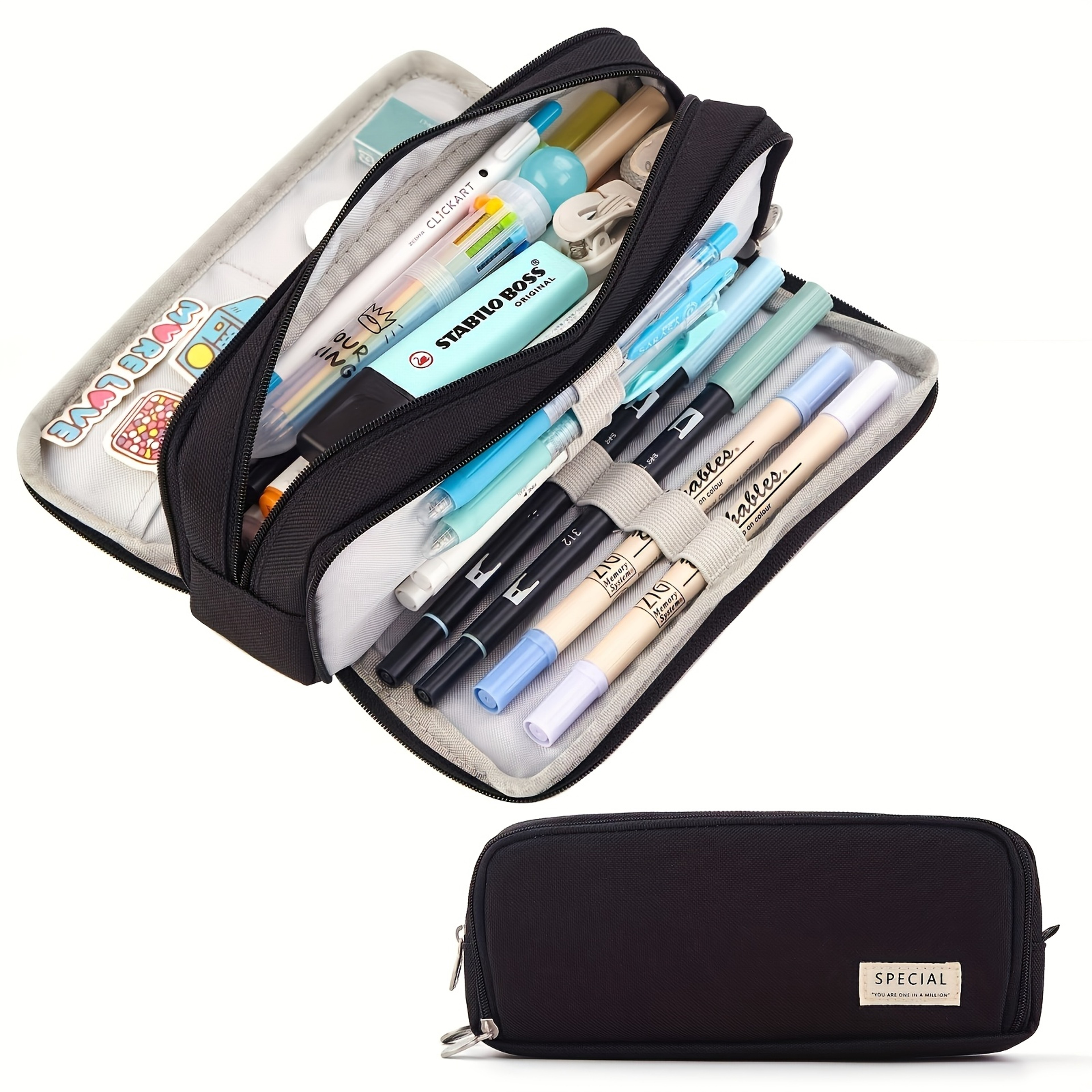 Pink Multi Layer Pencil Case For Girls Large Capacity Stationery Organizer 6