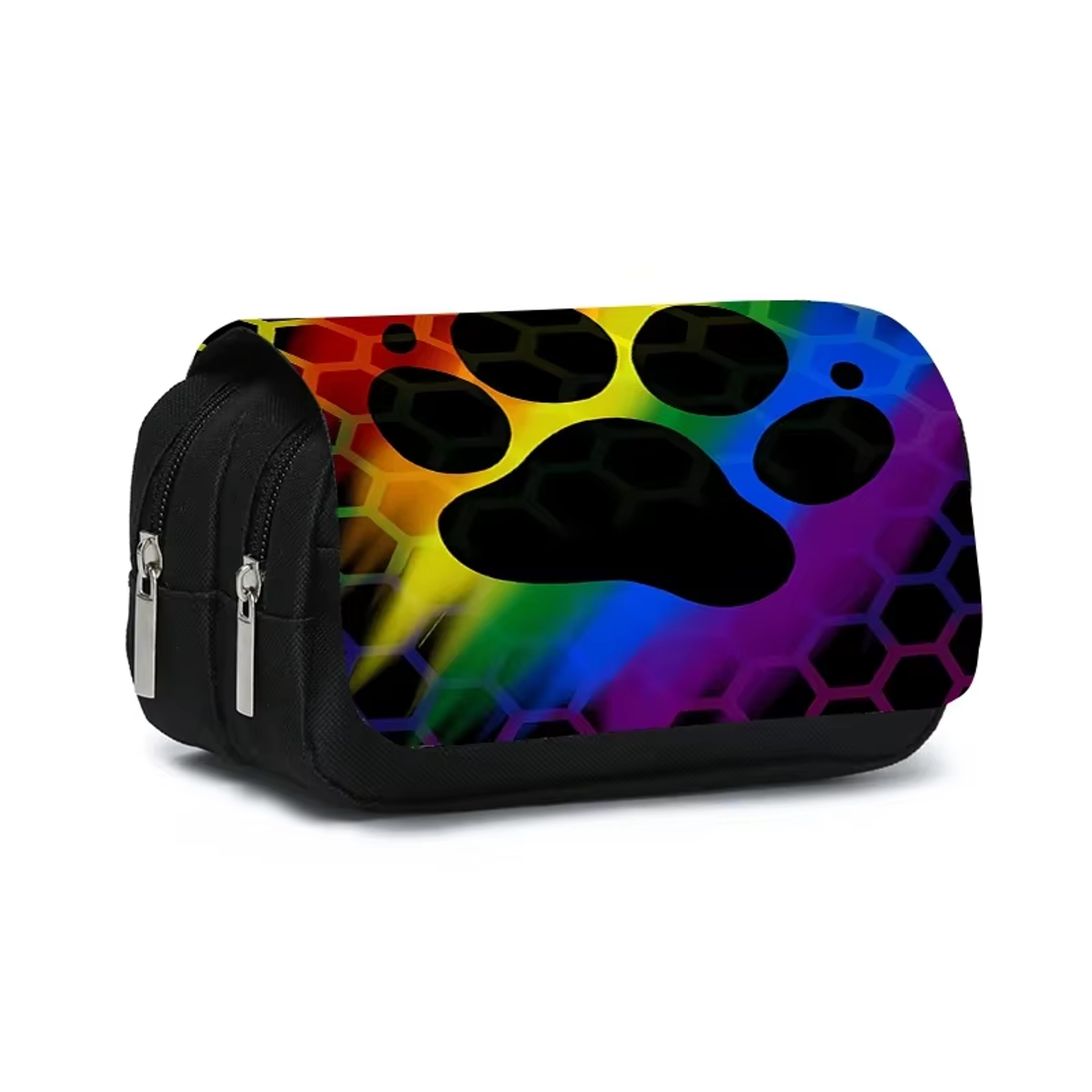 Paw Print Double Flip Pencil Case Cute Fabric Organizer for School Girls Boys – view 10