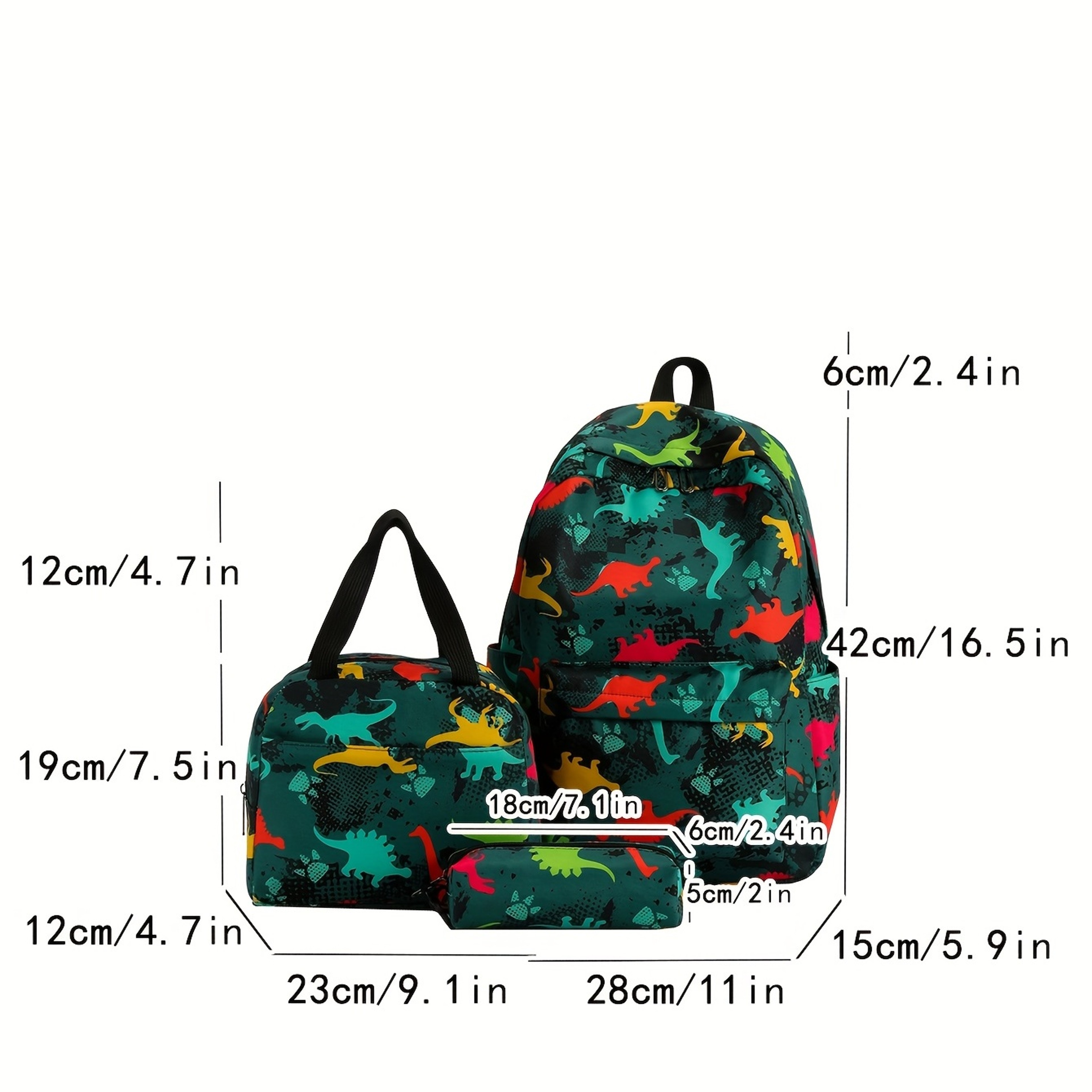 Dinosaur Backpack Set For Kids Large Capacity School Bag With Matching Bags 2