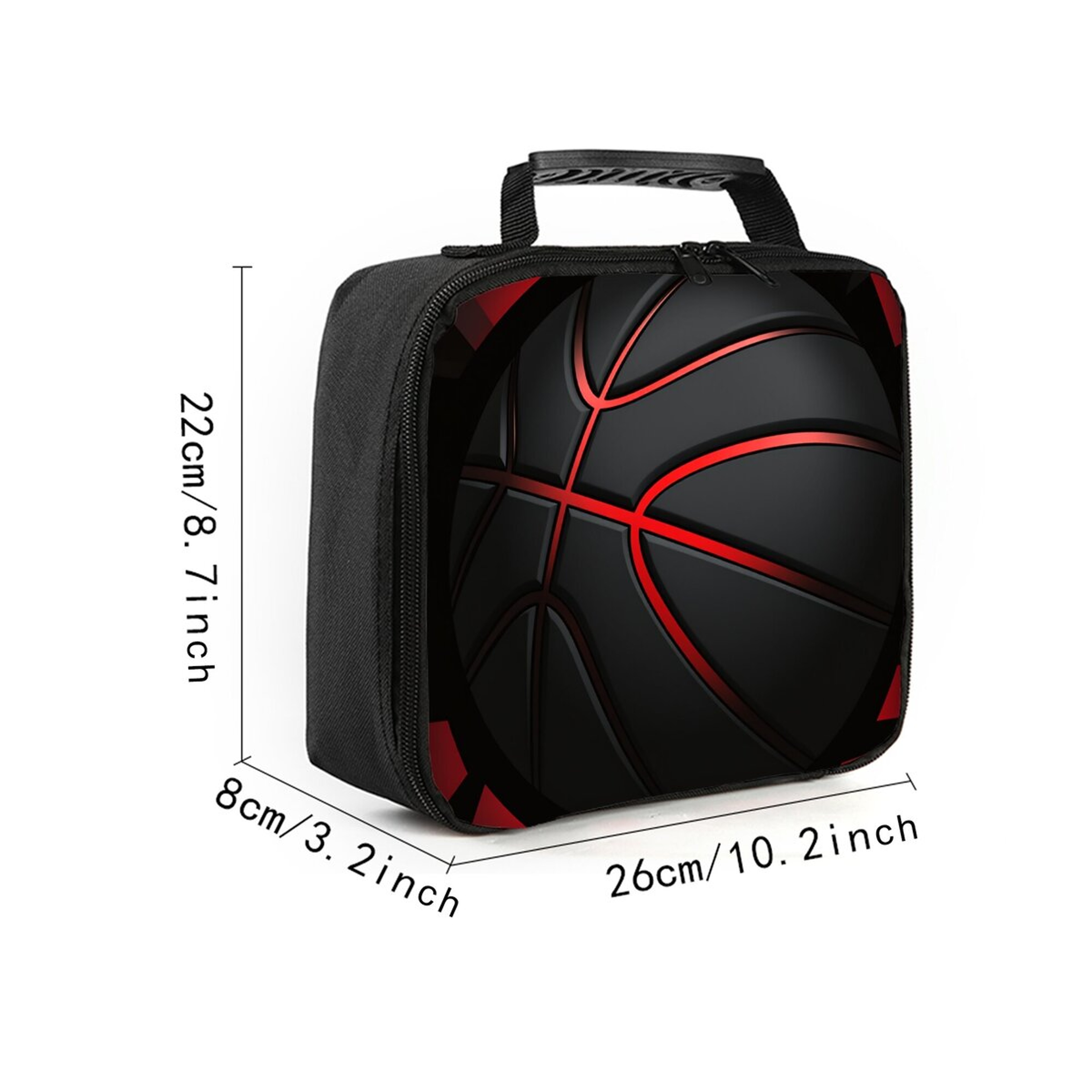 Basketball Cartoon Thermal Lunch Bag for Kids Insulated Lunch Box Gift – view 2
