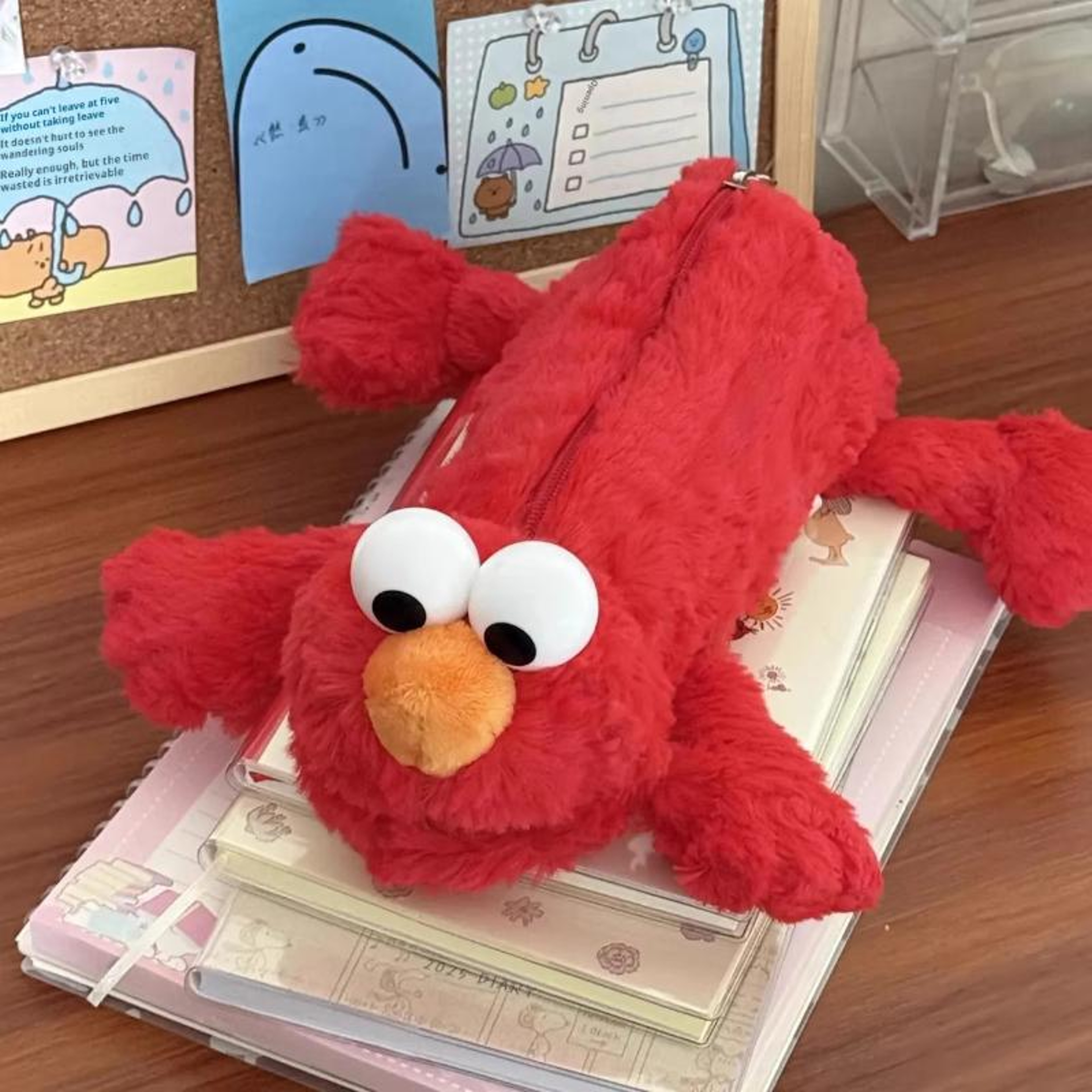 Red Mockingbird Plush Pencil Case Cute Kawaii School Storage Bag – view 1