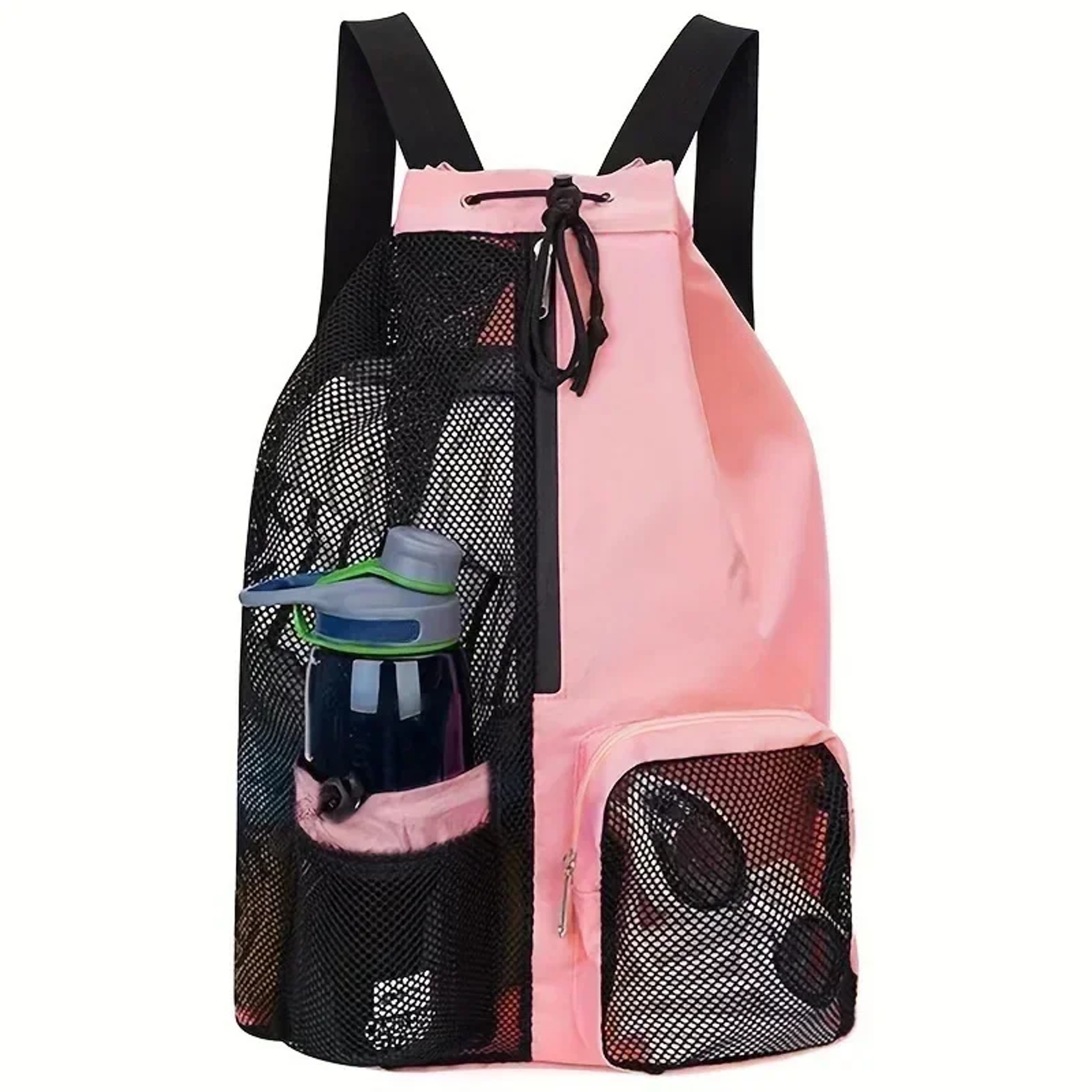 Portable Mesh Drawstring Backpack For Swimming Beach Diving And Gym 0