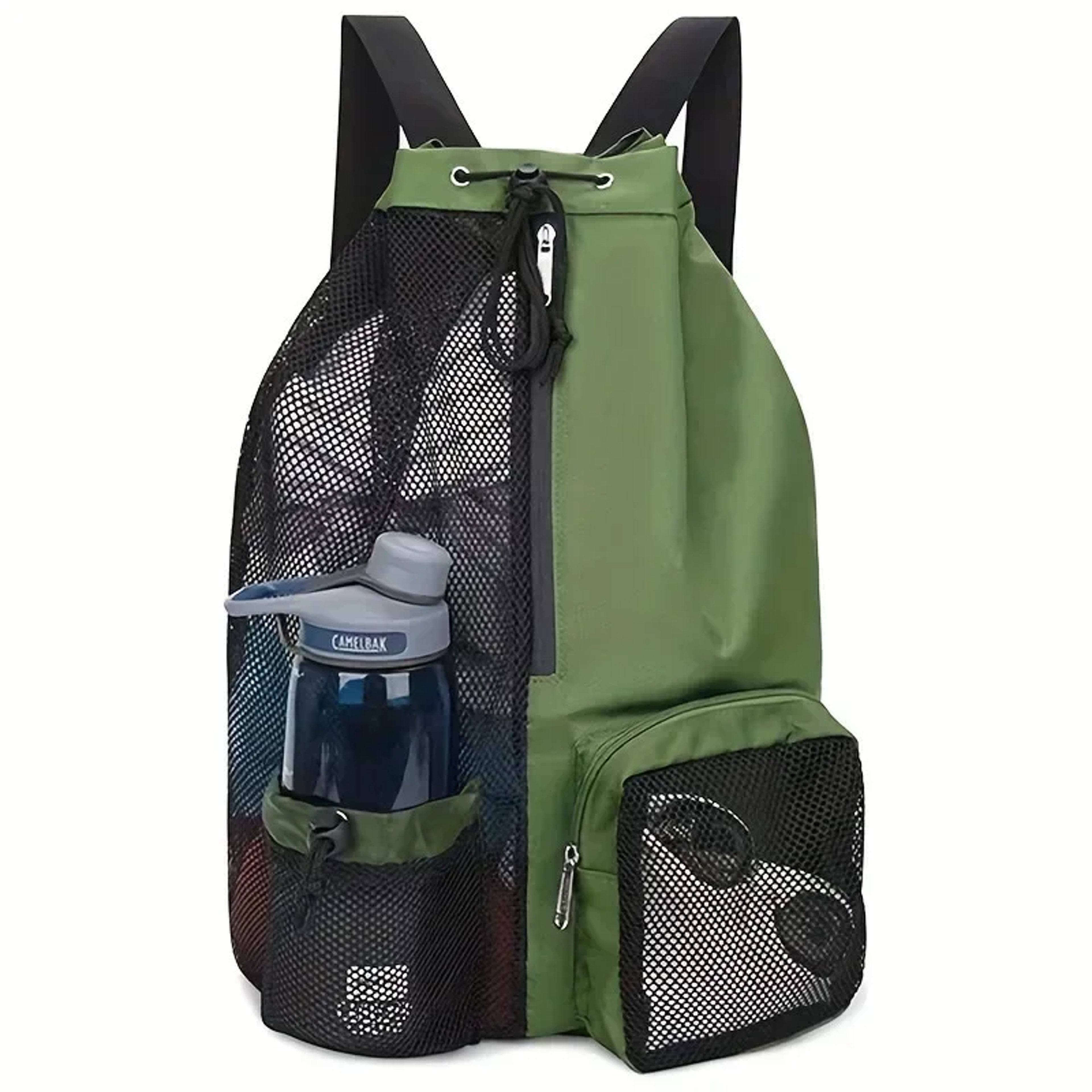Portable Mesh Drawstring Backpack For Swimming Beach Diving And Gym 2