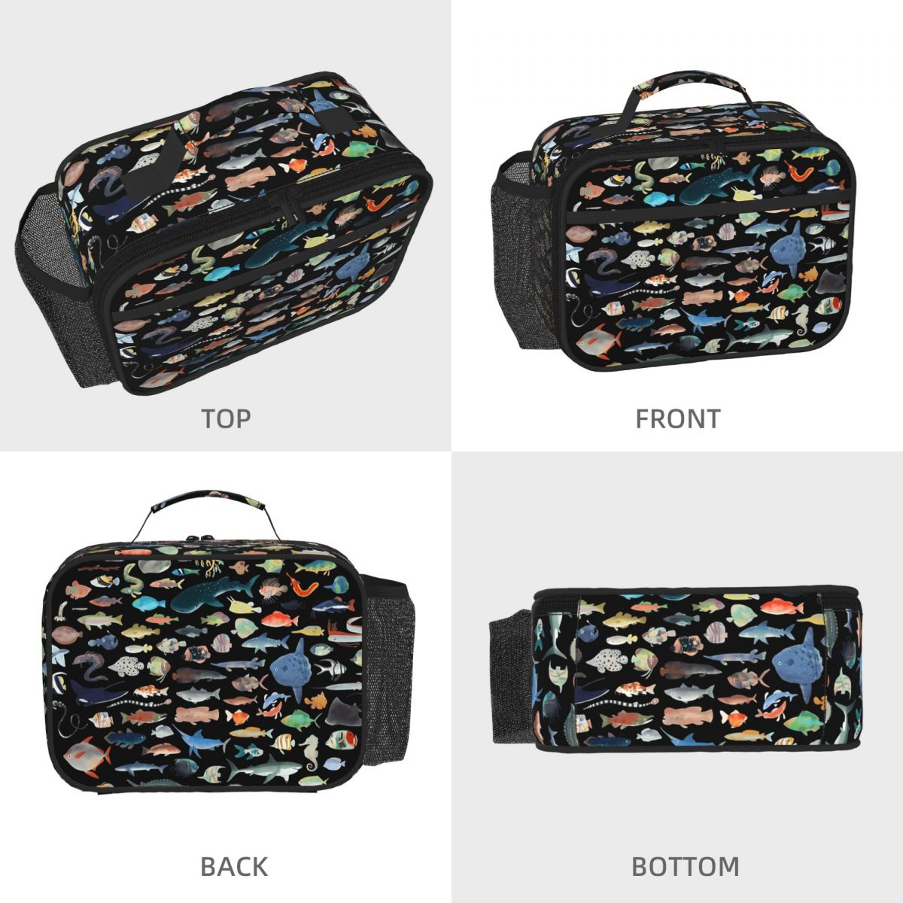 Ocean Fish Scuba Diving Insulated Lunch Bag Portable Thermal Food Tote for Women Kids – view 2